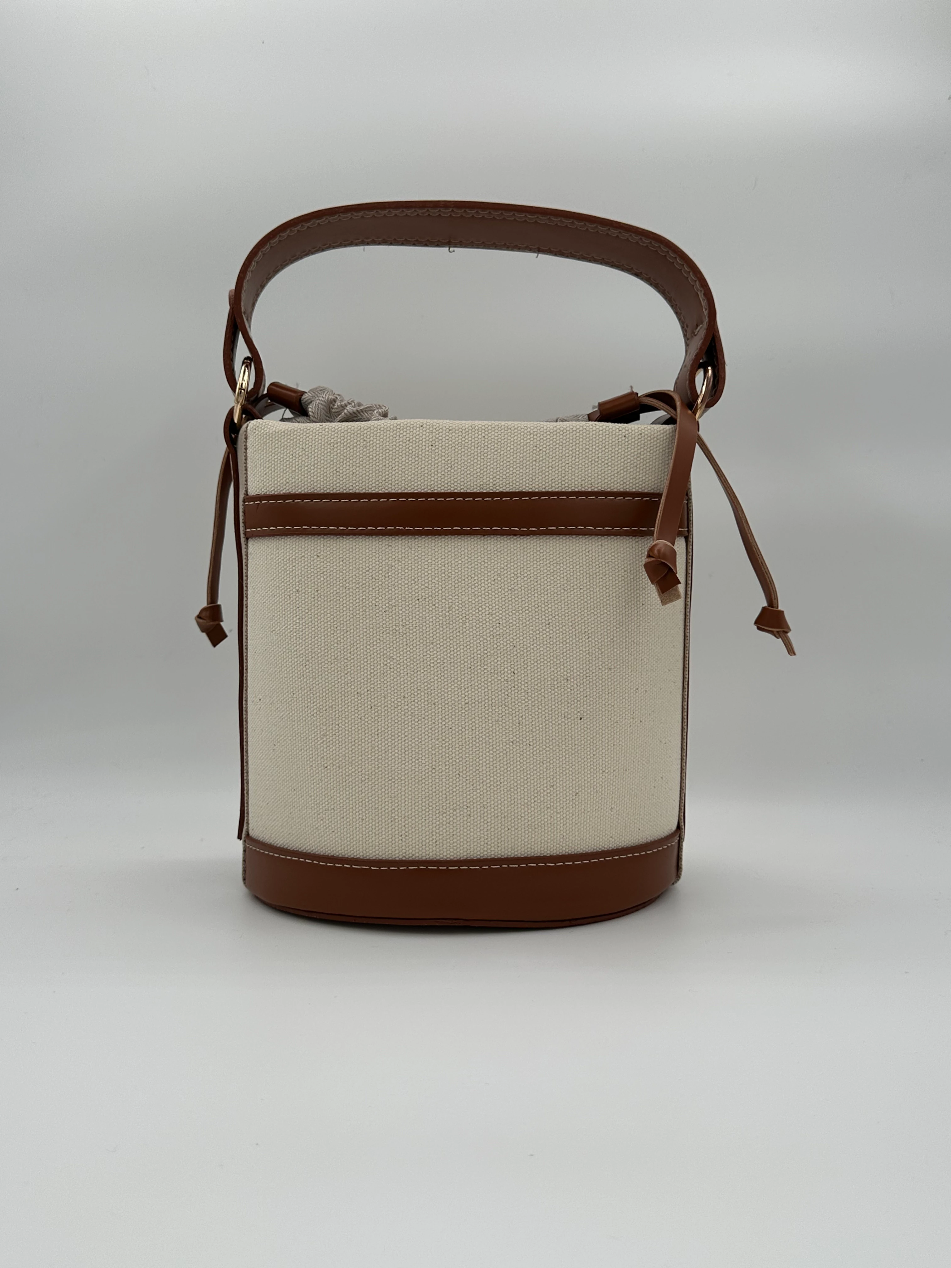 İçi Torbalı Hasır Çanta - Kahverengi