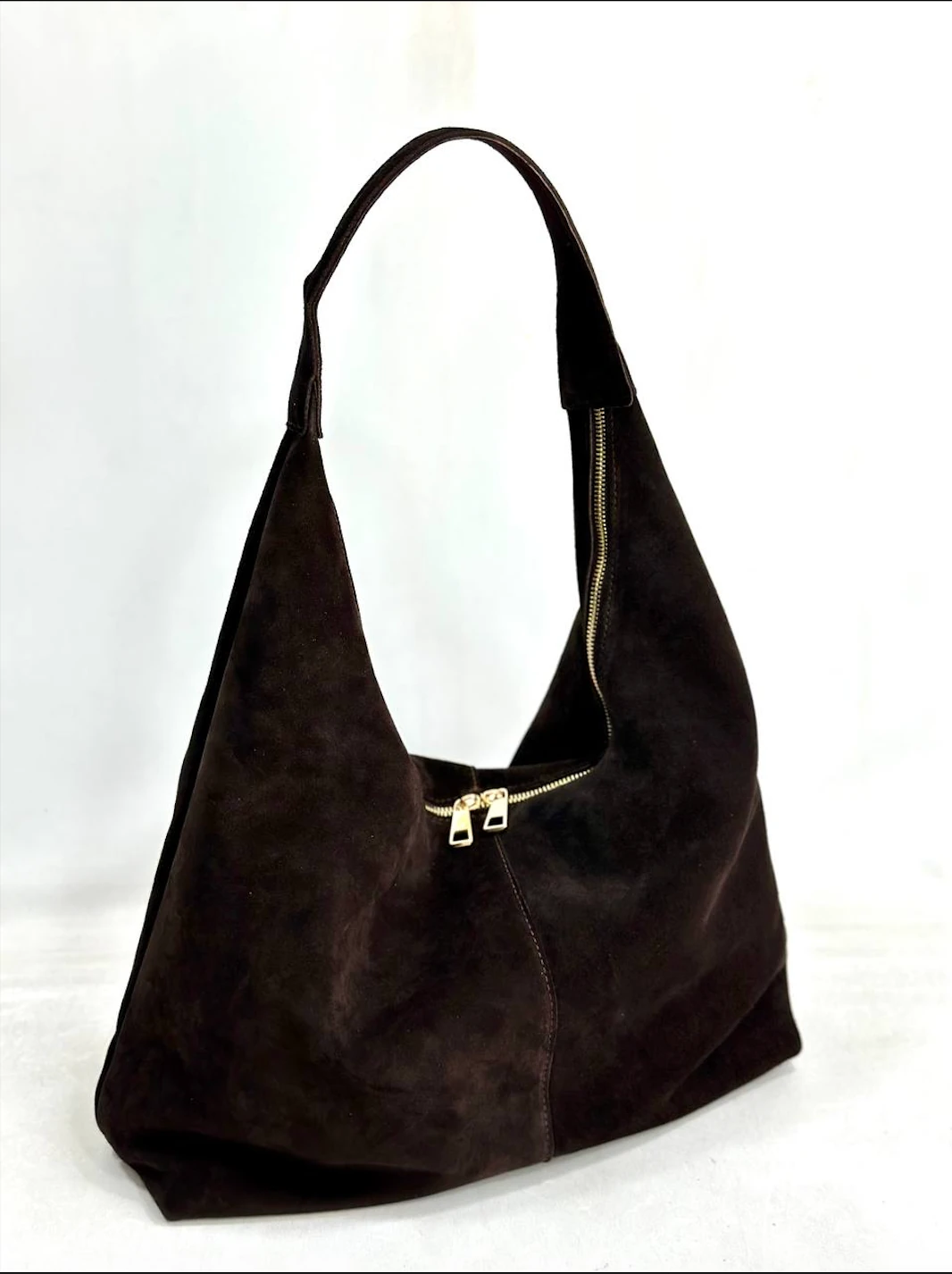 Kahverengi Süet Omuz Çantası