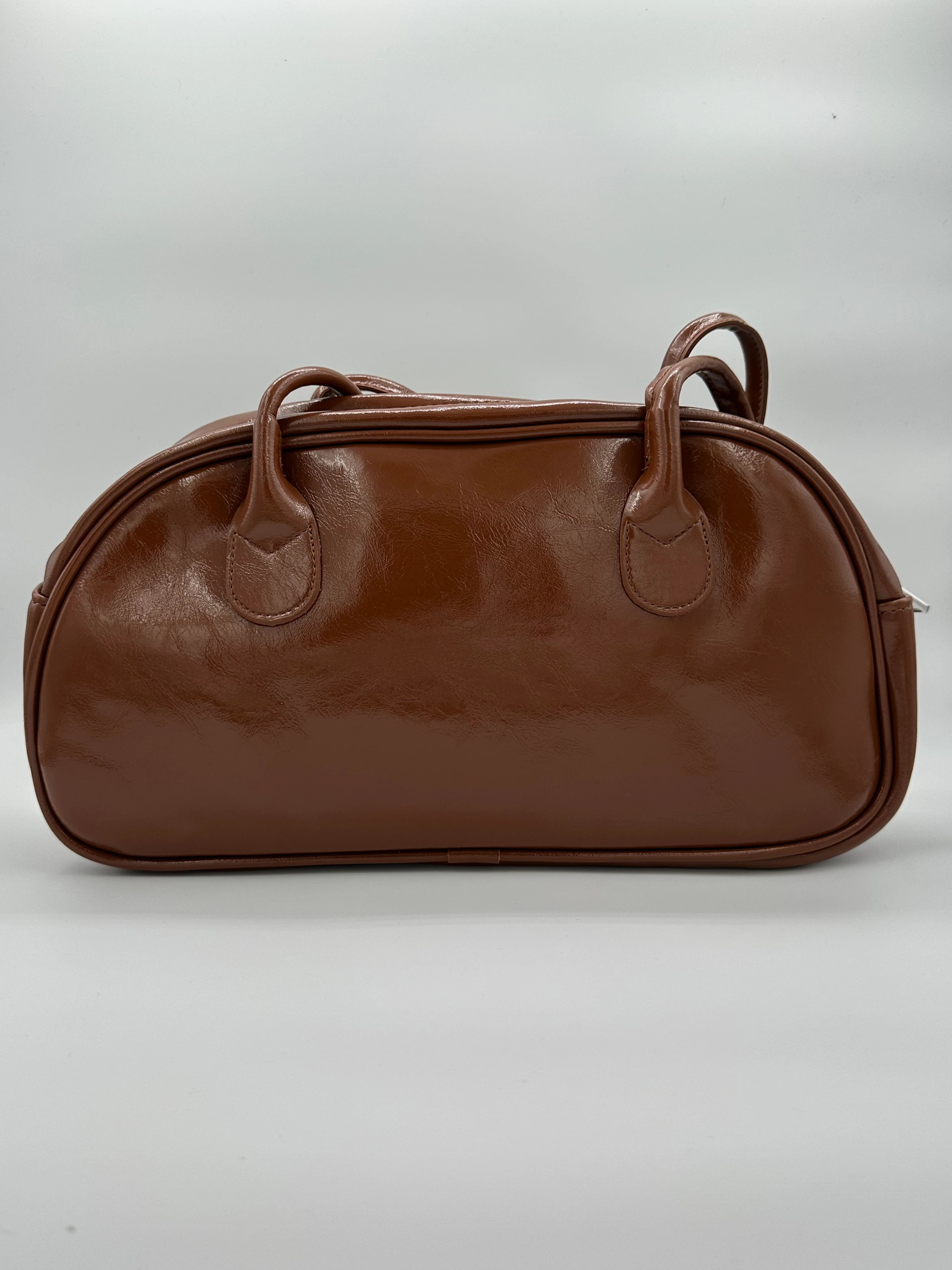 Parlak Deri Çanta - Taba