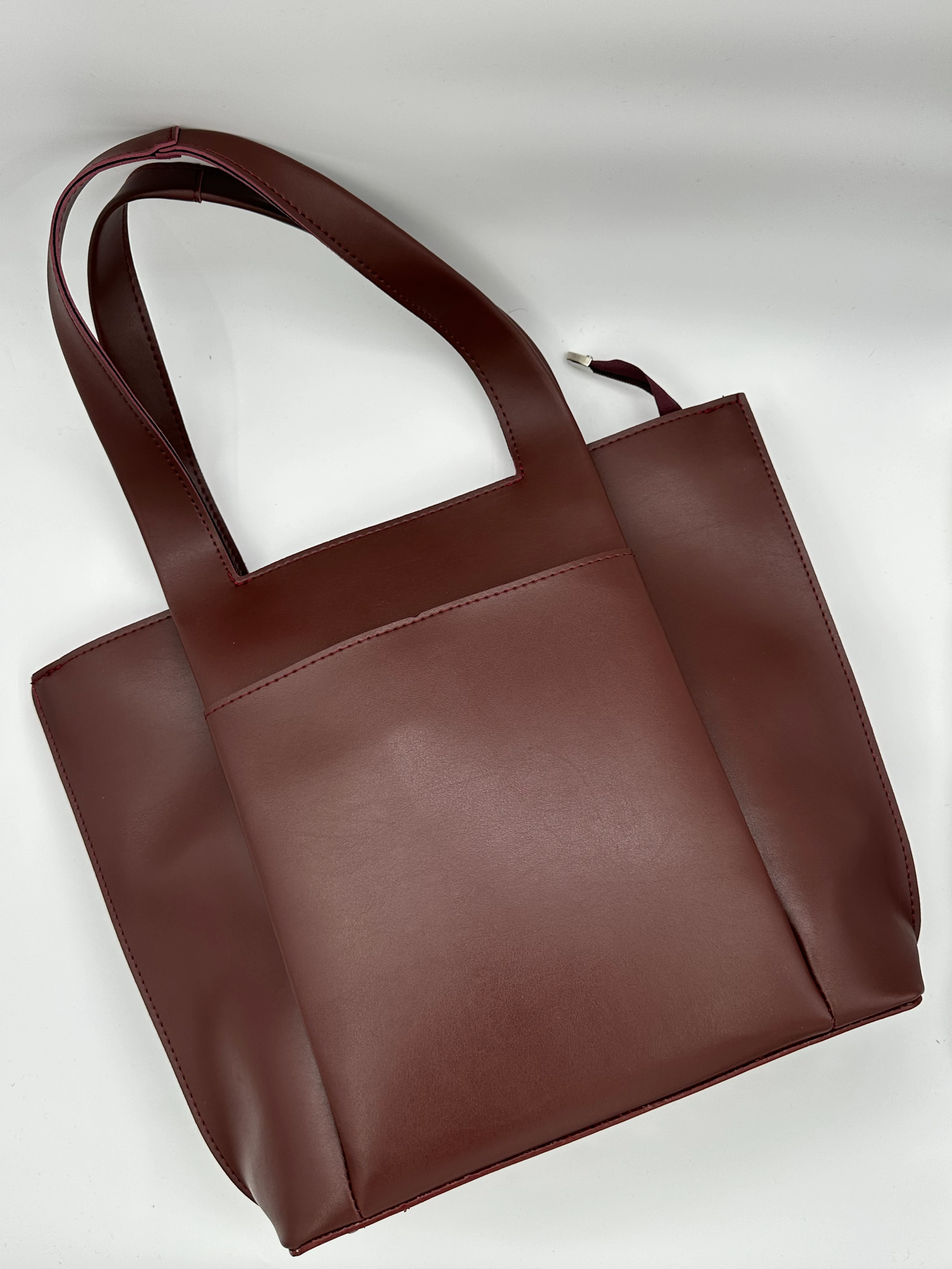 Büyük Cep Detaylı Deri Çanta