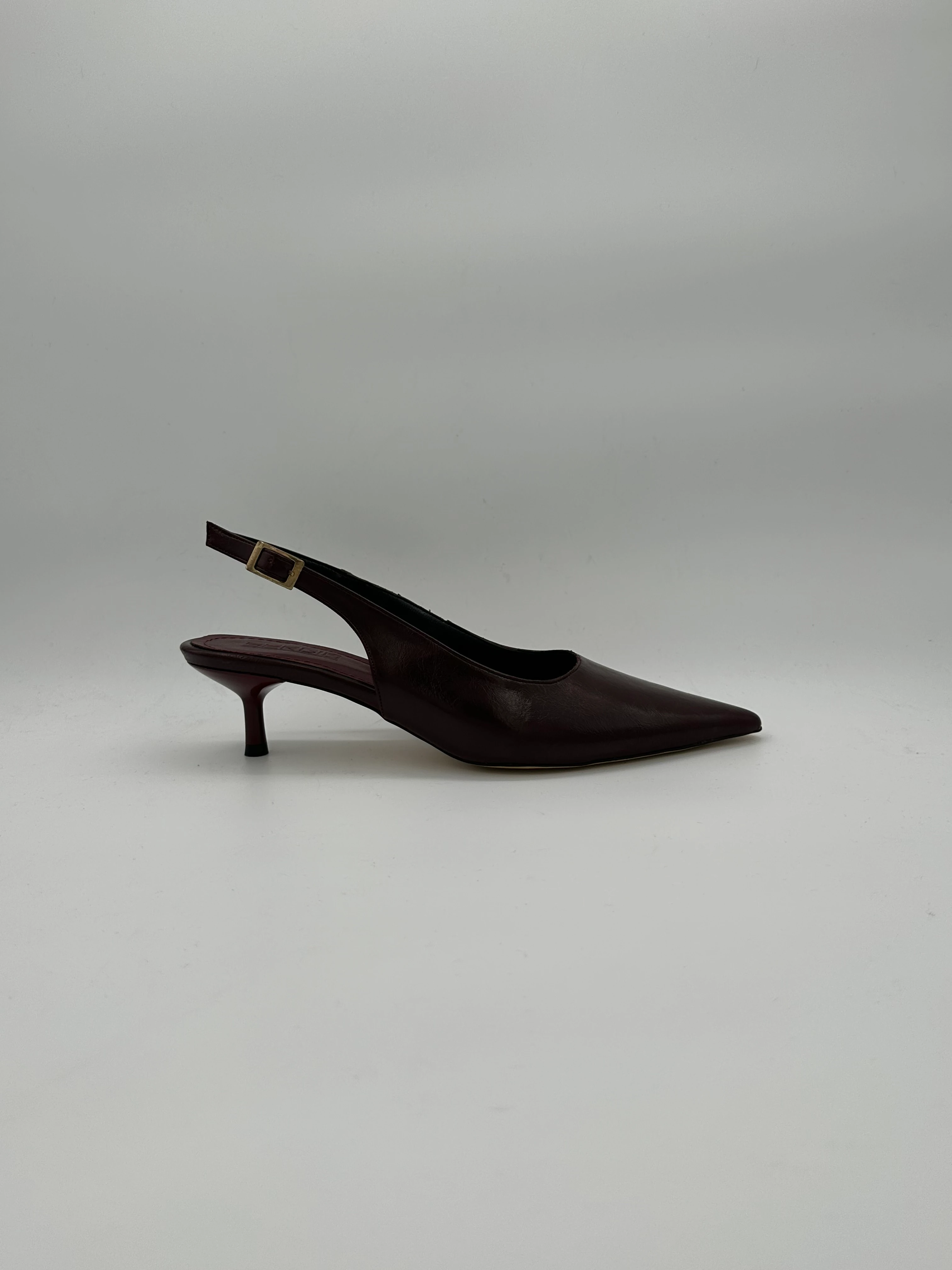 Arkası Açık Bordo Stiletto 