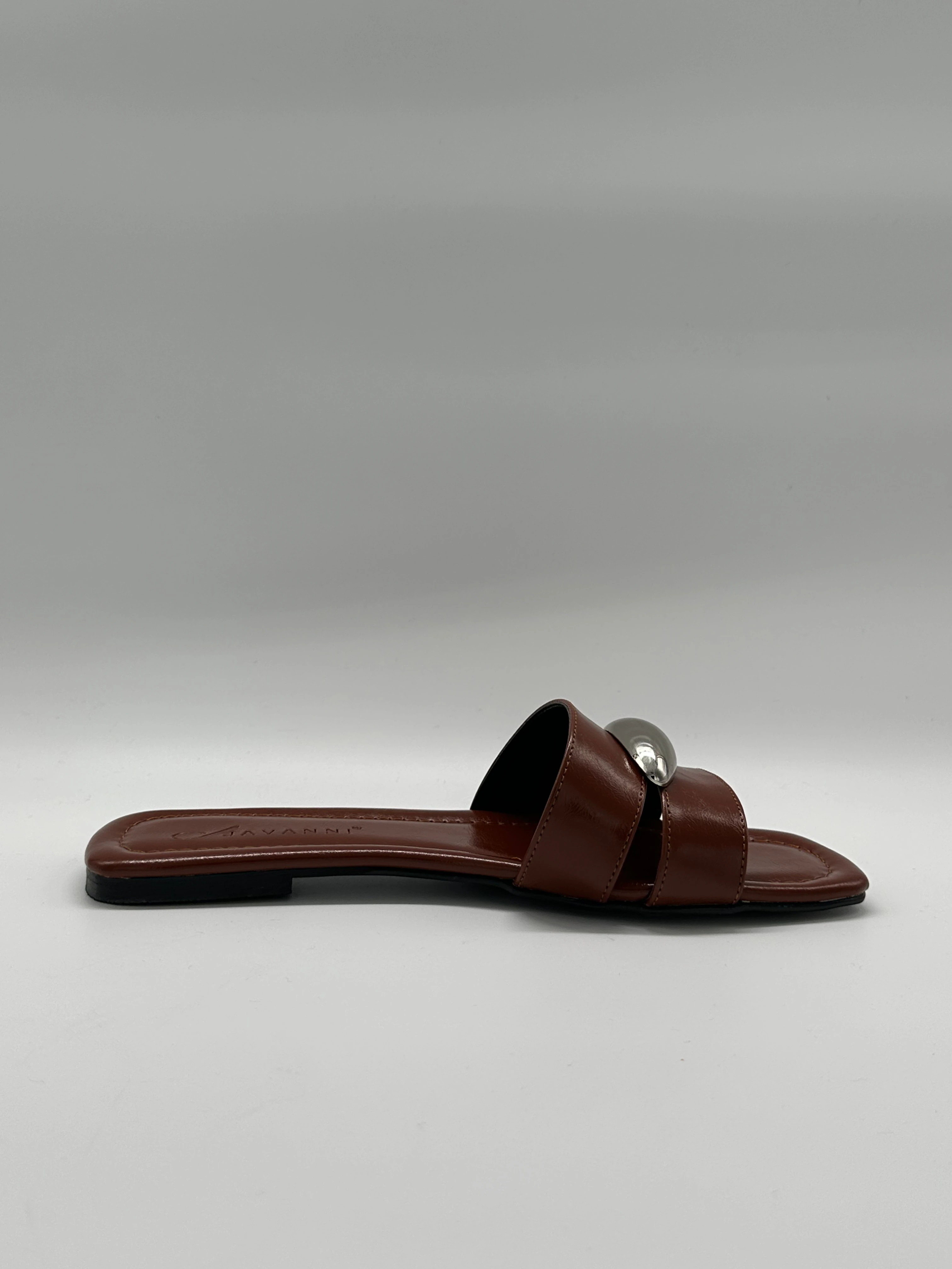 Tokalı Taba Deri Terlik