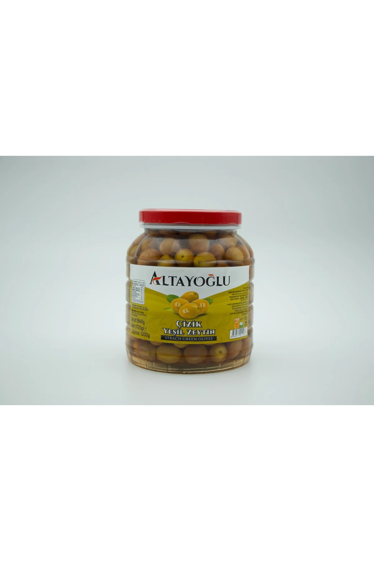 1500 cc Cracked Green Olives, 321–350 Calibre