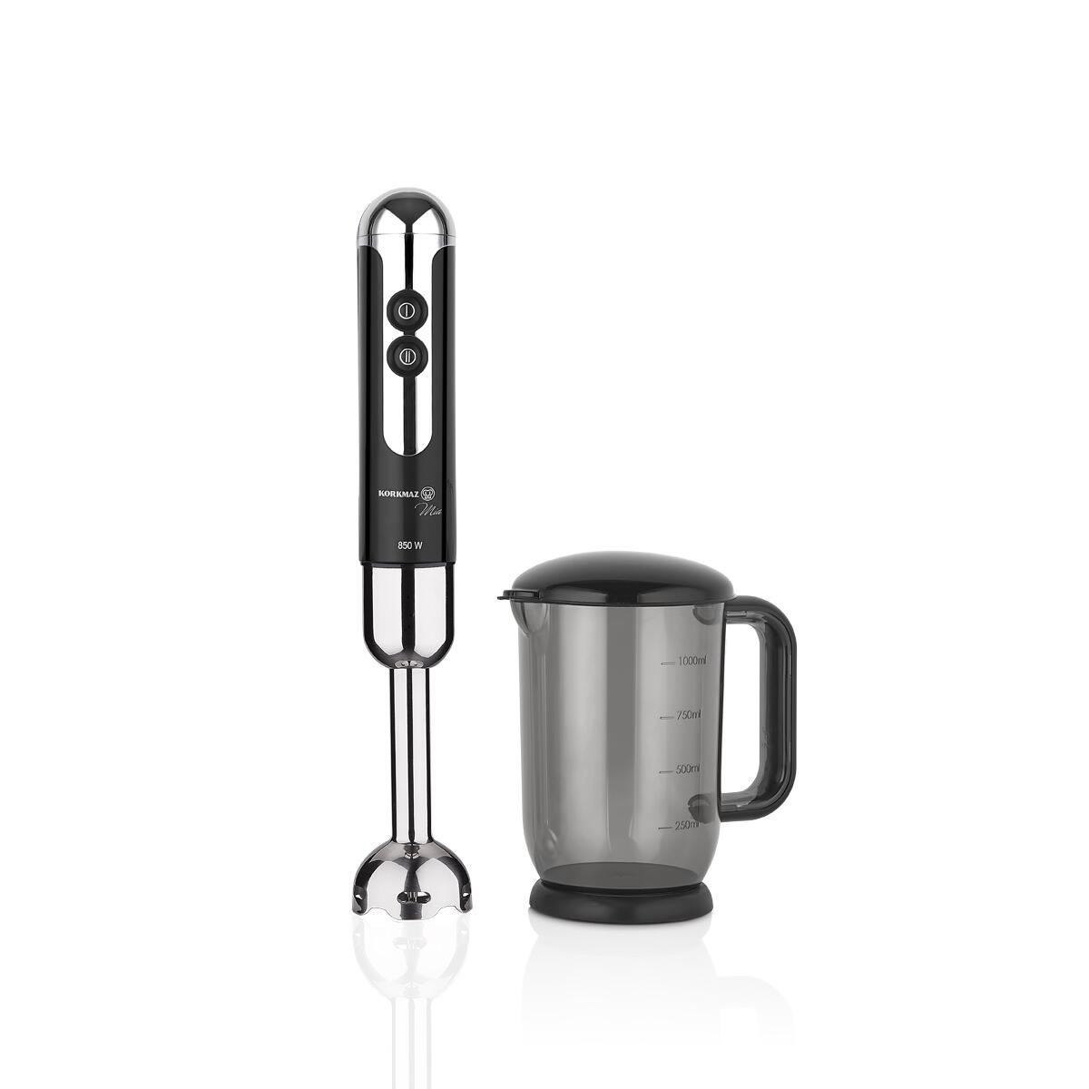 KORKMAZ A446-10 MİA DUO BLENDER SET SİYAH/KROM