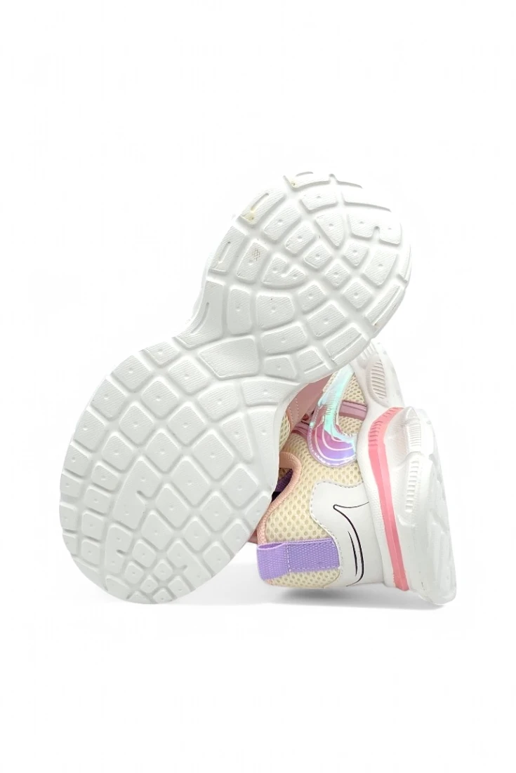 Ortopedik Taban Cırtlı Hafif Çocuk Spor Ayakkabı - Somon 