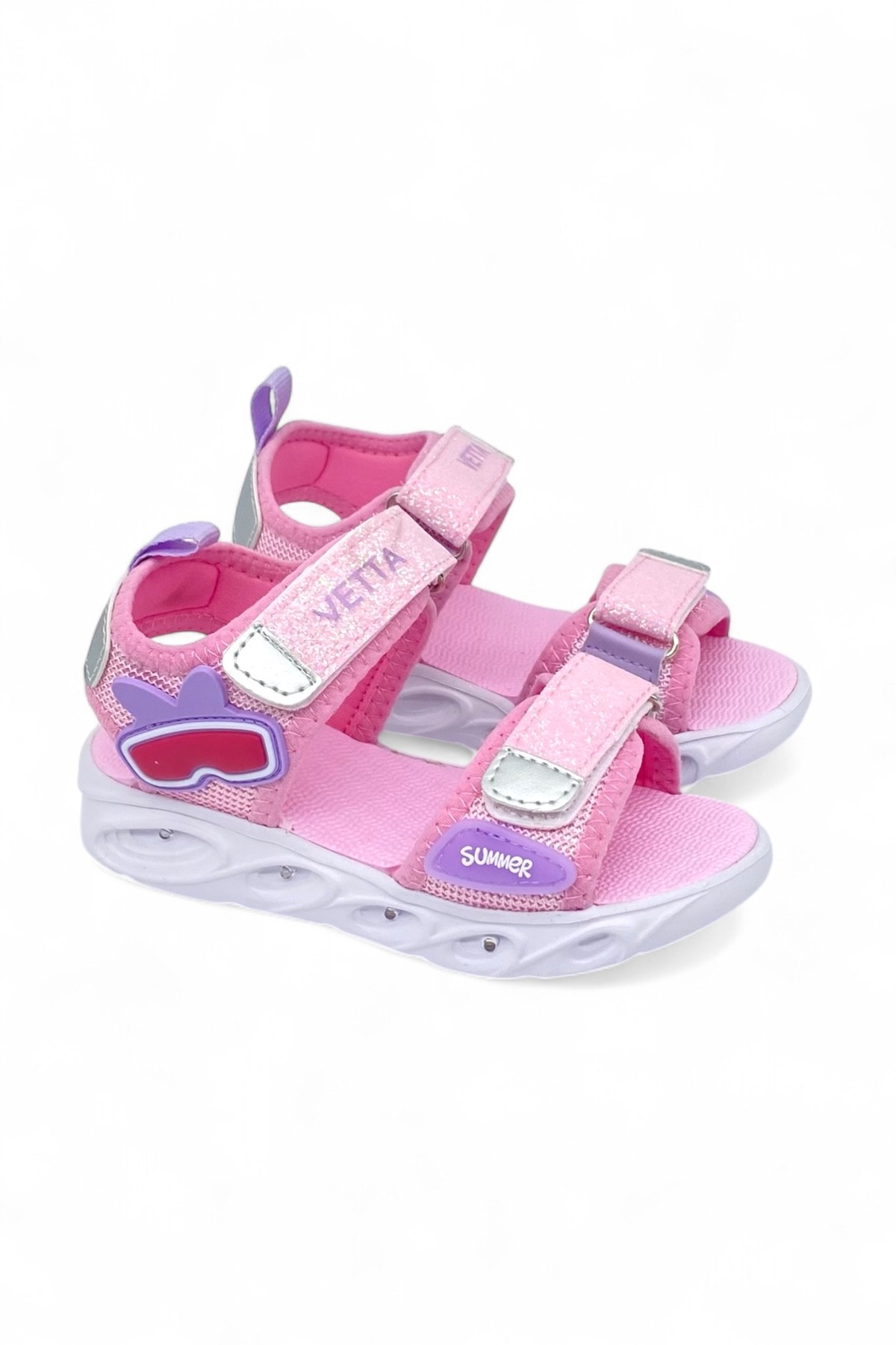 Işıklı Anatomik Taban Çocuk Sandalet - Pembe Mor