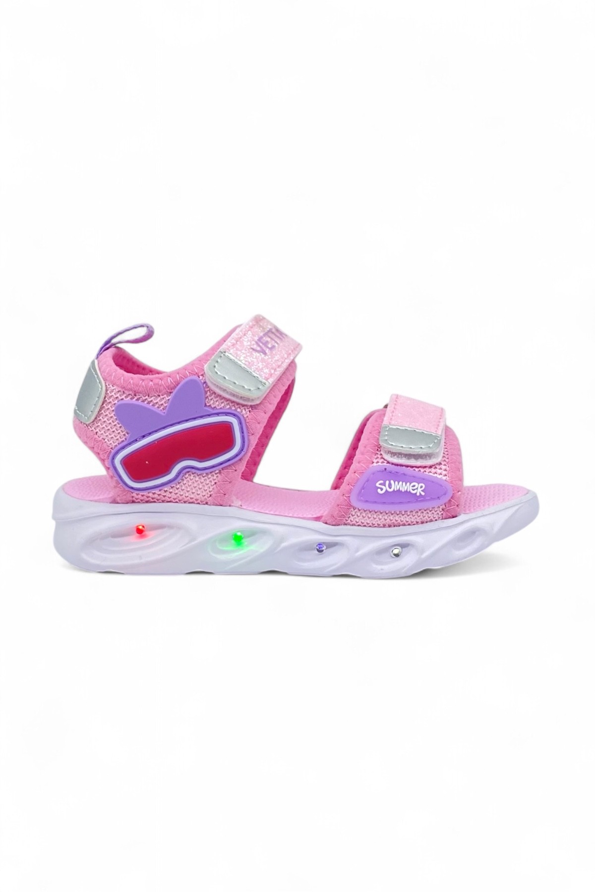Işıklı Anatomik Taban Çocuk Sandalet - Pembe Mor