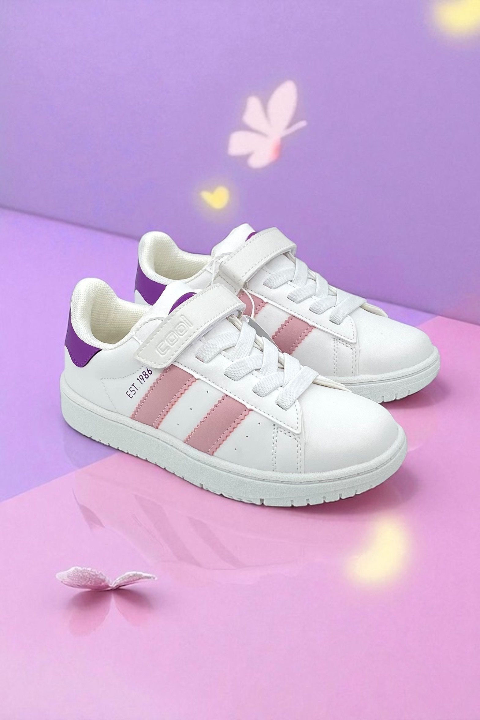 Ortopedik Anatomik Sneakers Çocuk Ayakkabı - Beyaz Pudra