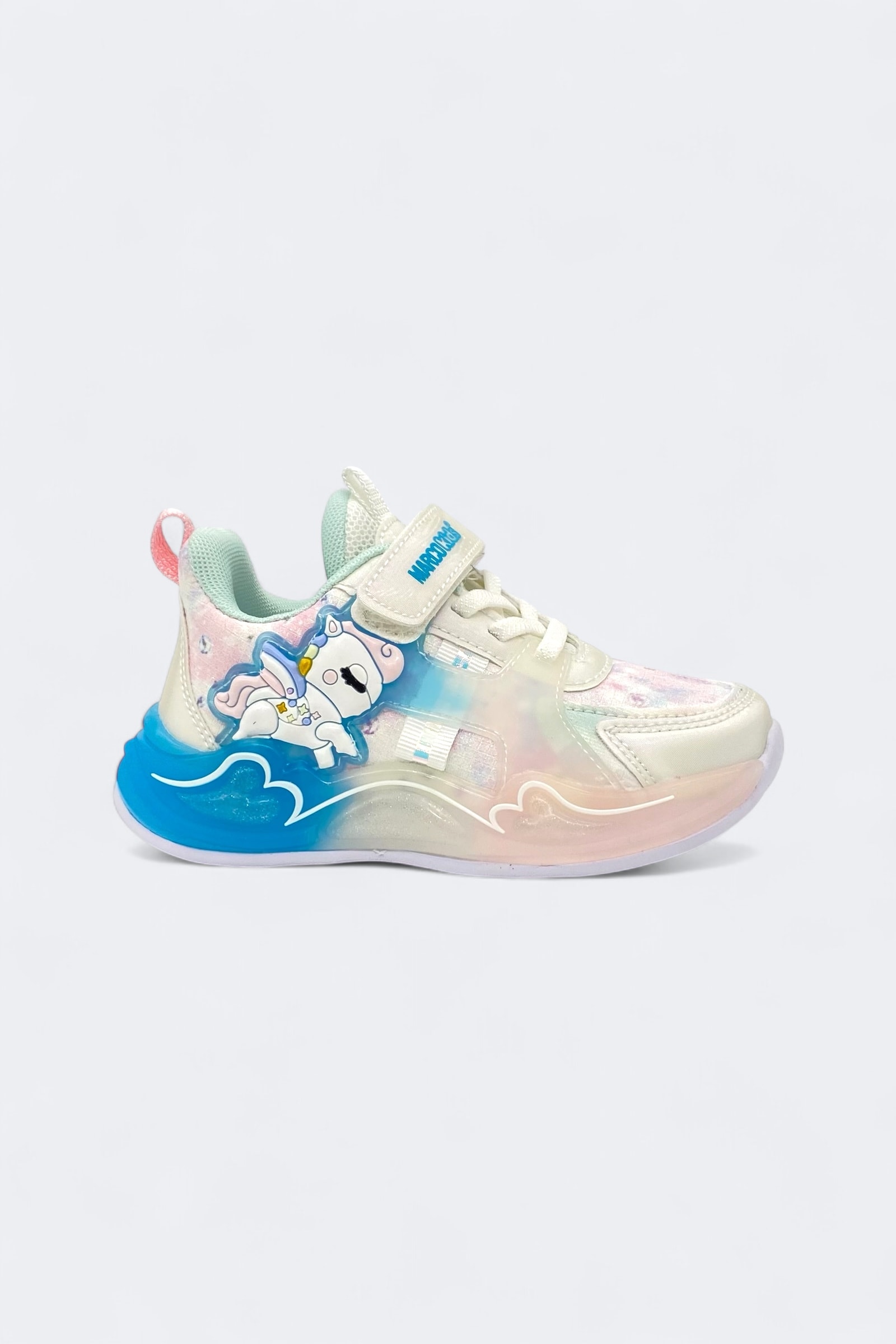 Marcokids Unicorn Işıltılı Spor Ayakkabı - Mavi Pembe