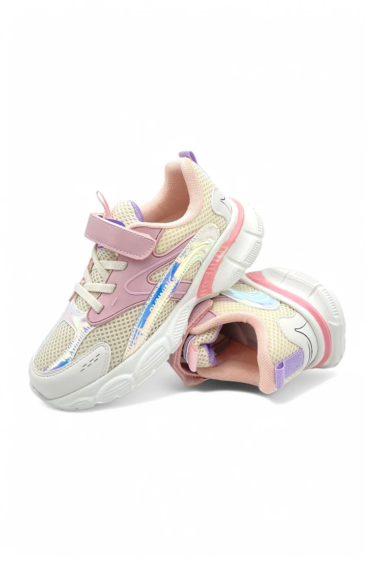 Ortopedik Taban Cırtlı Hafif Çocuk Spor Ayakkabı - Somon 