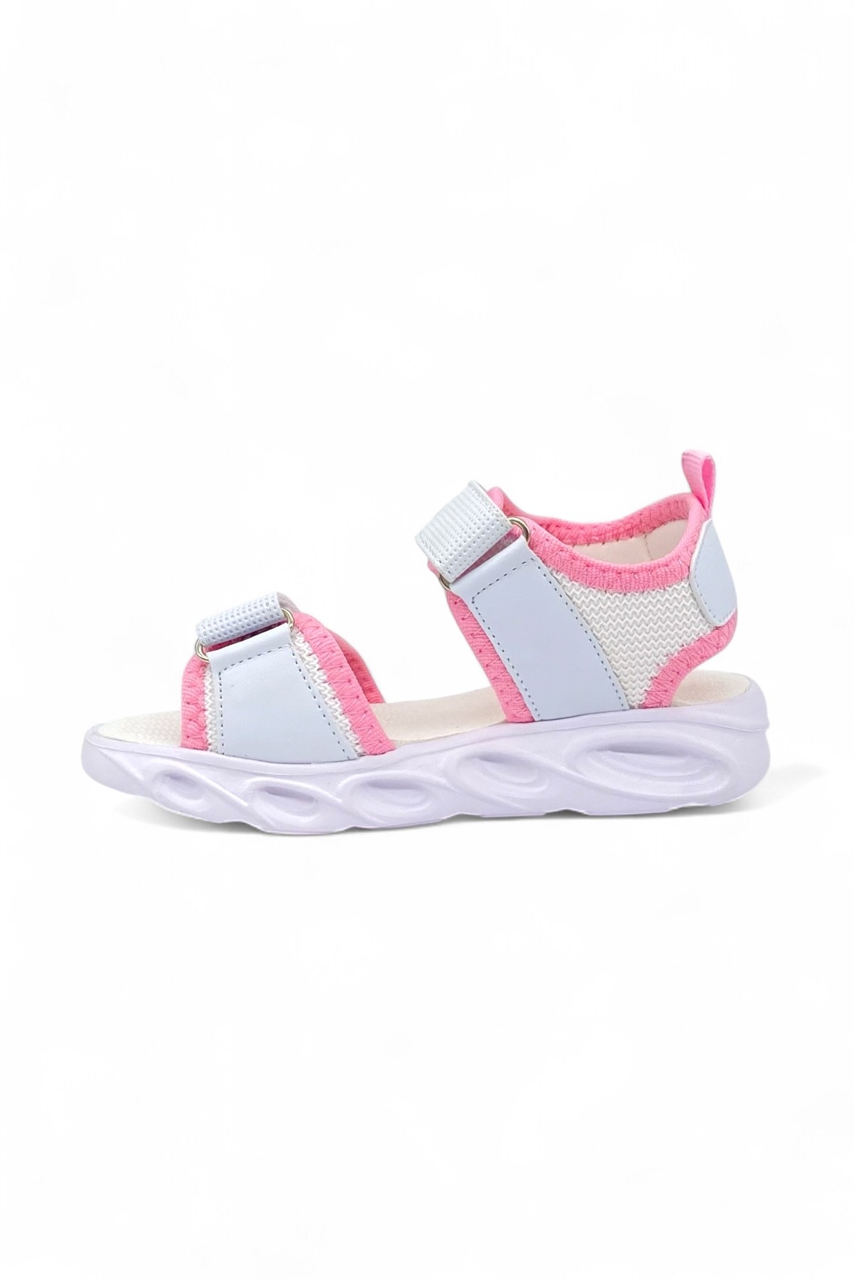 Işıklı Anatomik Taban Çocuk Sandalet - Beyaz Pembe