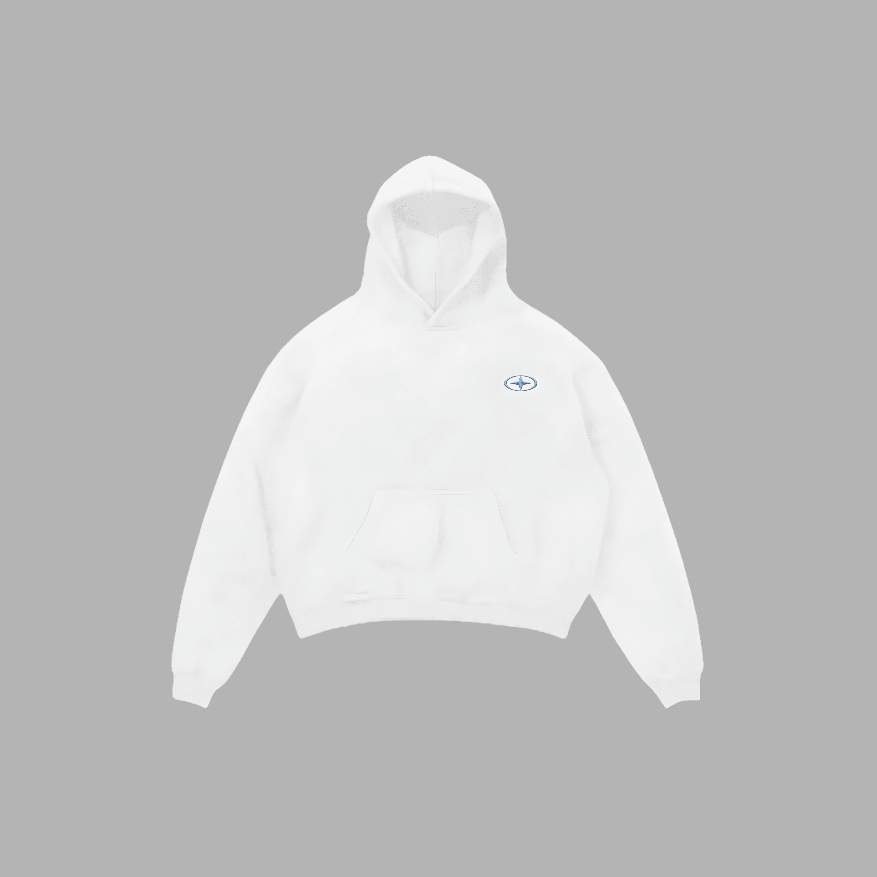 Universe Nakış Detaylı Hoodie - Beyaz ( Ön Sipariş )