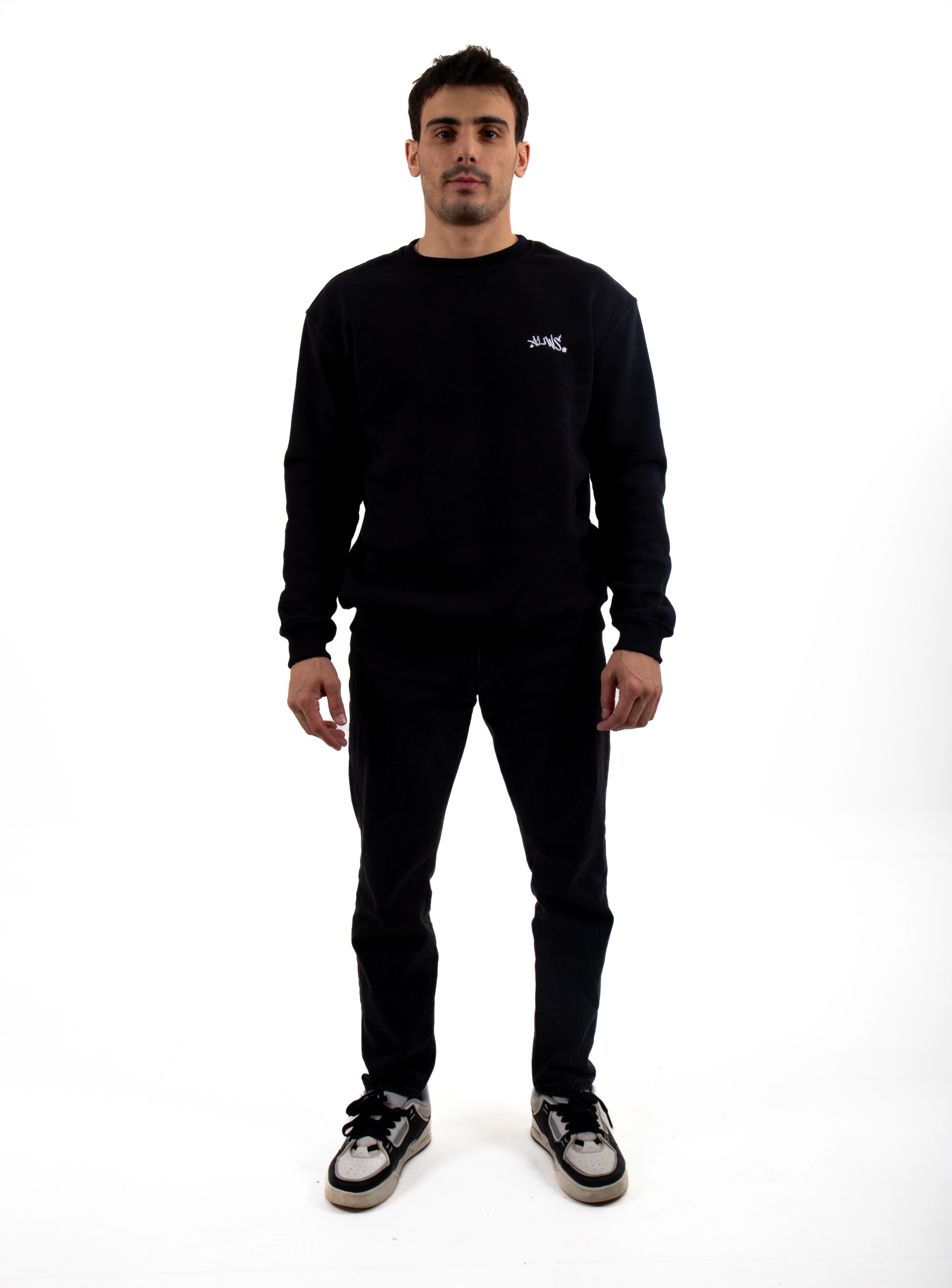 ALWS Nakışlı Premium Oversize Siyah Sweatshirt