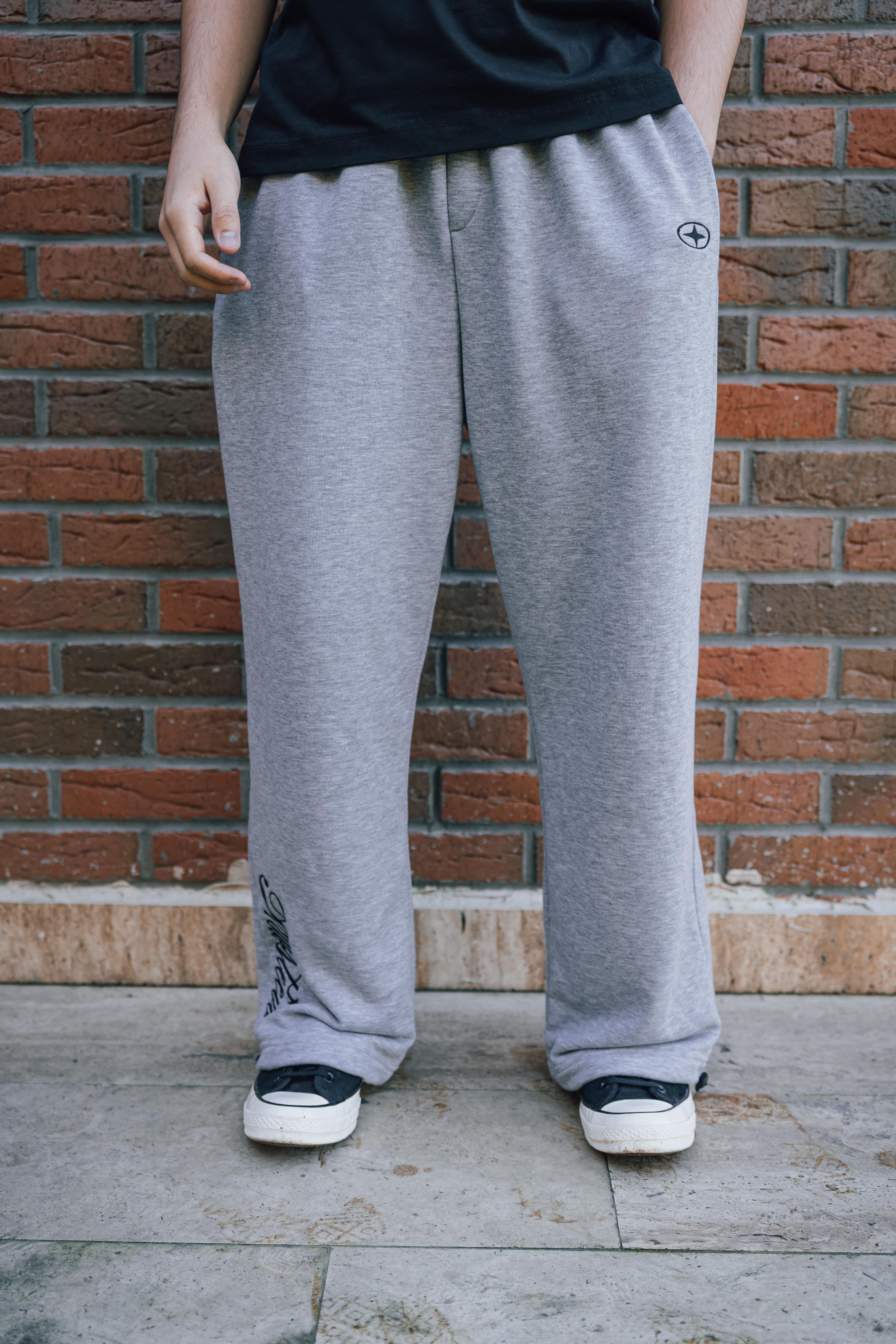 ALWSTEEVO 3 Adet Nakış Detaylı Premium Ayarlanabilir Paça Oversize Eşofman Altı