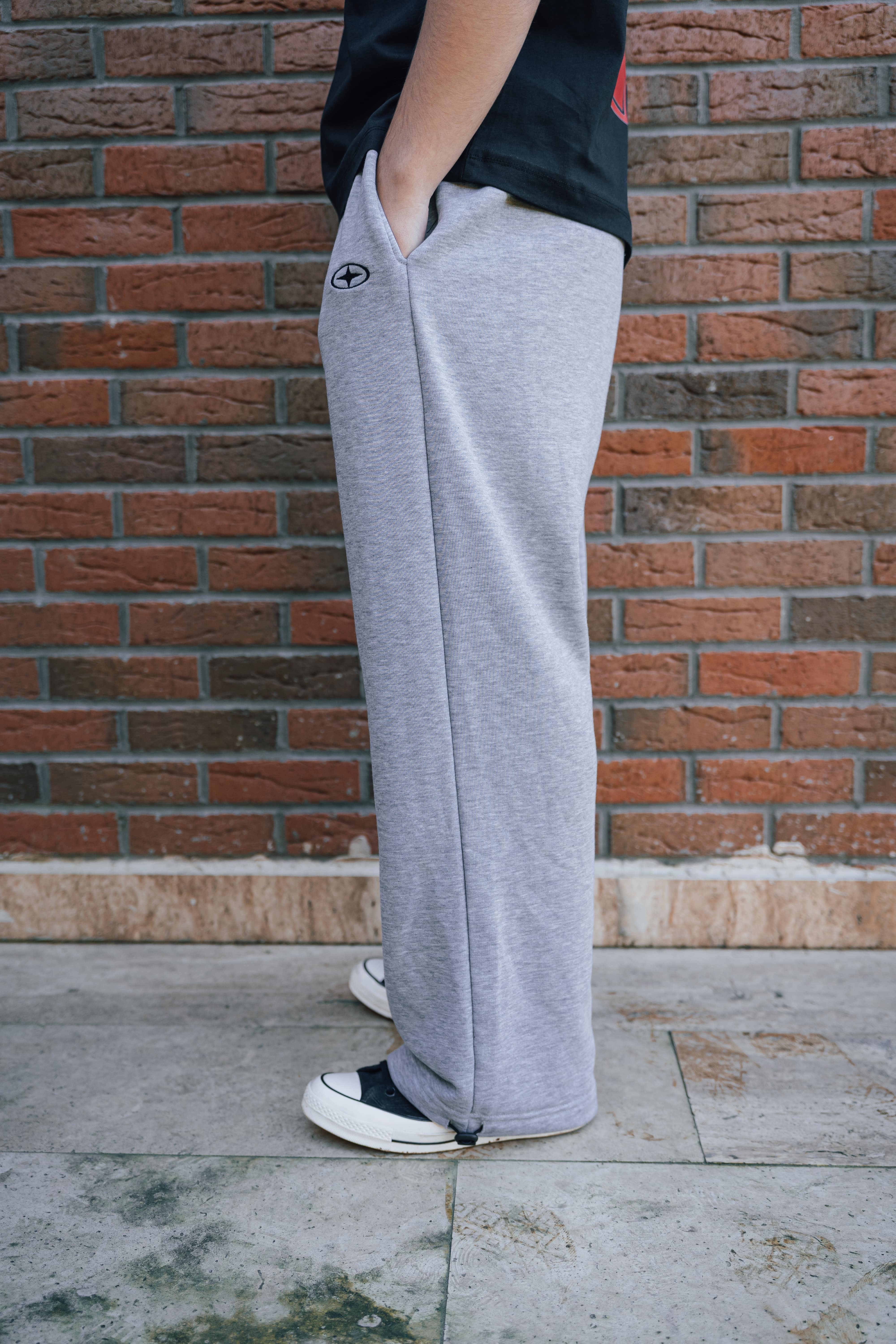 ALWSTEEVO 3 Adet Nakış Detaylı Premium Ayarlanabilir Paça Oversize Eşofman Altı