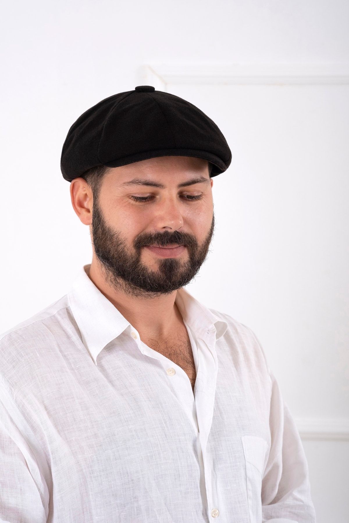 Kışlık Ingiliz Kasket Dökümlü Peaky Blinders Model - SİYAH