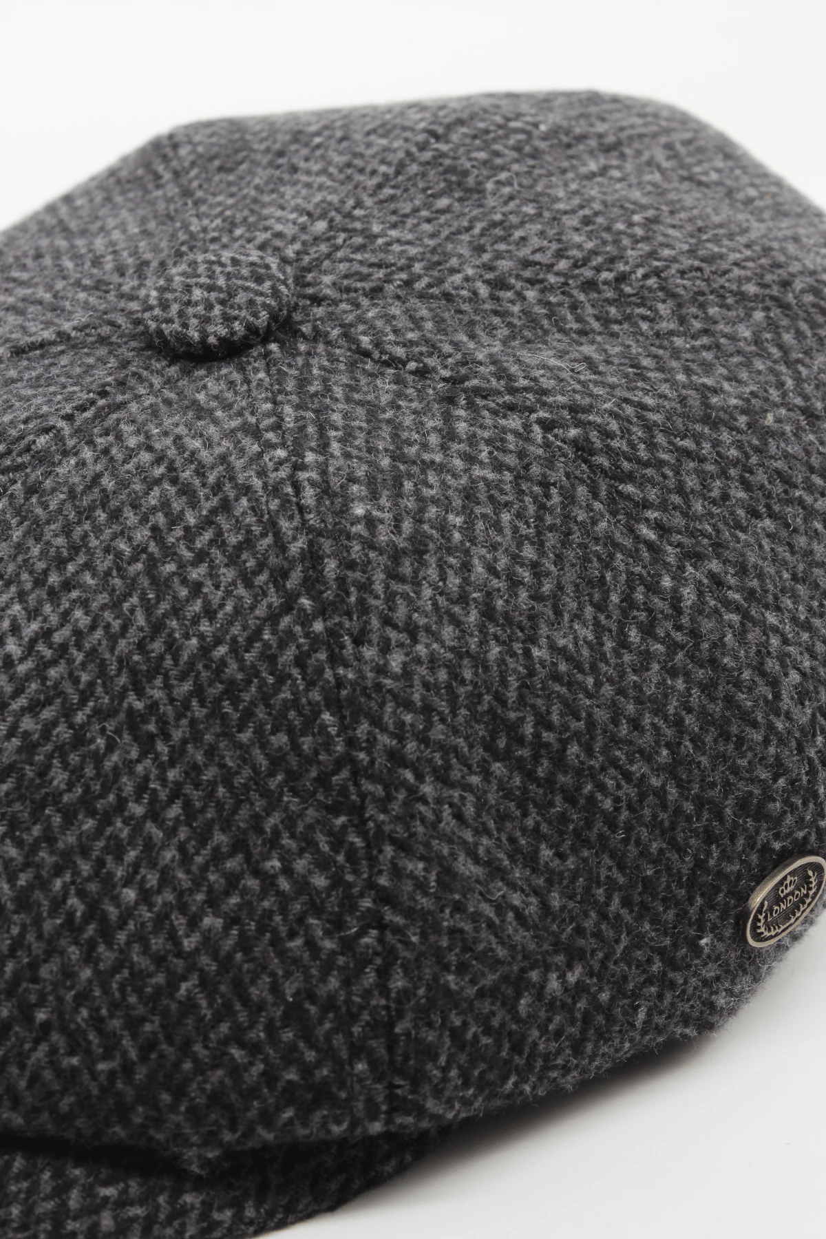 İngiliz Model Kaşe Baretta Kasket Şapka - antrasit zigzag