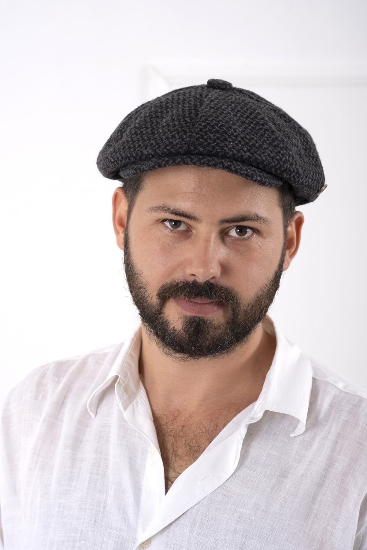 Kışlık Ingiliz Kasket Dökümlü Peaky Blinders Model - SİYAH DESENLİ