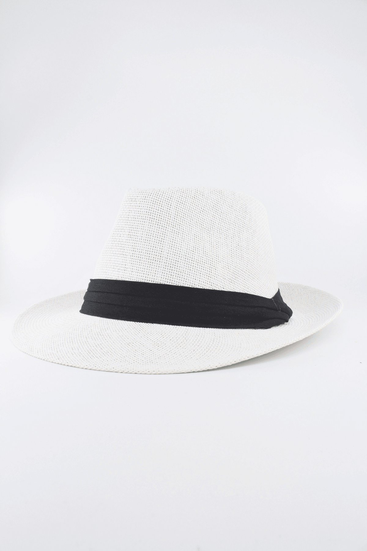 Yazlık Hasır Fötr Şapka (Unisex – Ayarlanabilir Beden) - beyaz
