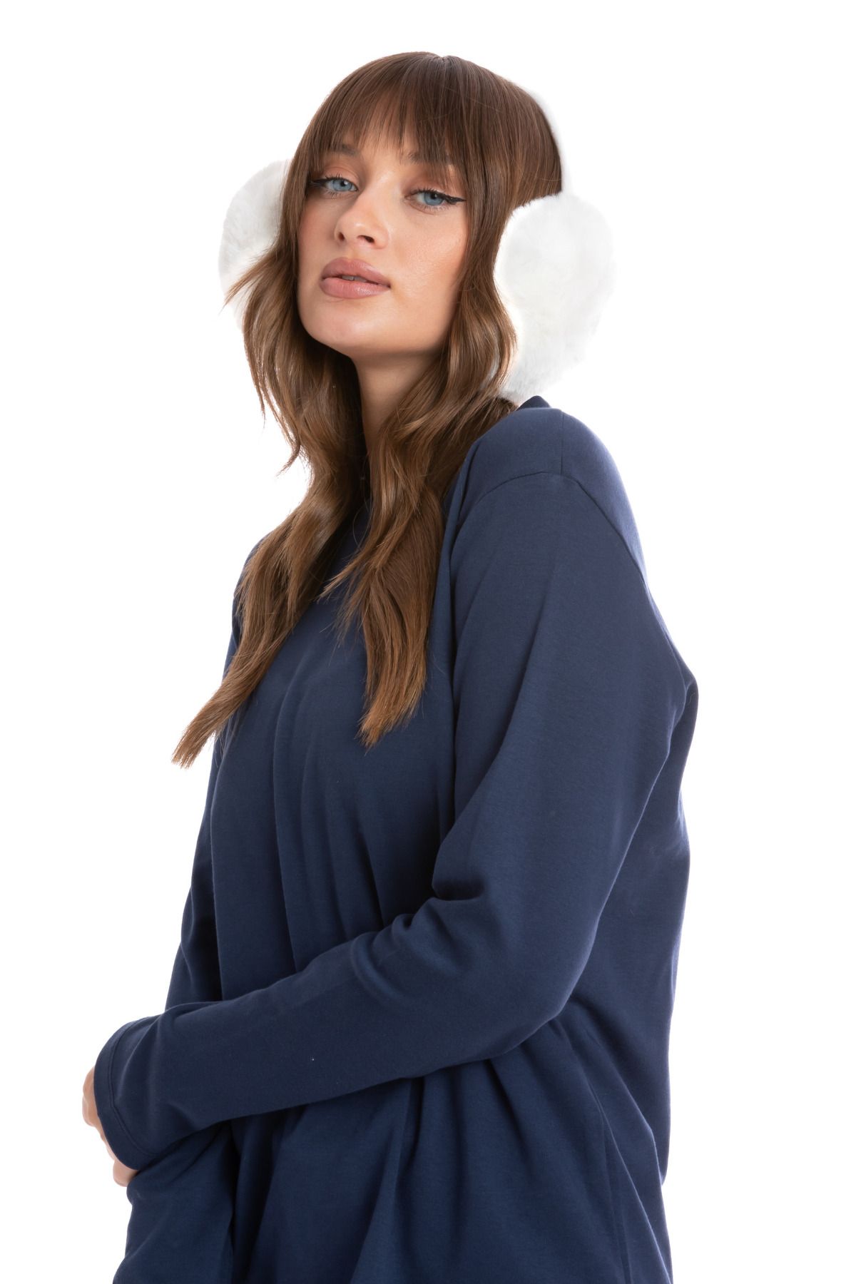 Peluş Kulaklık Katlanır Model ( VİDEOLU ÜRÜN ) - BEYAZ