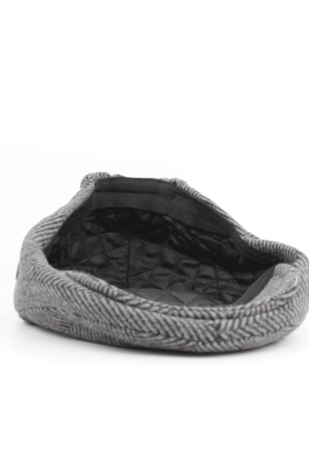 London Model Balık Sırtı Desenli Kaşe Erkek Kasket - gri