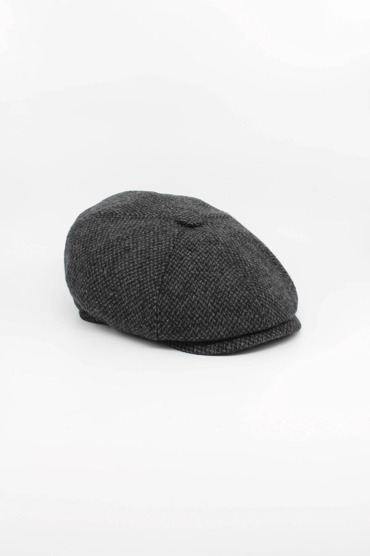 İngiliz Model Kaşe Baretta Kasket Şapka - antrasit zigzag