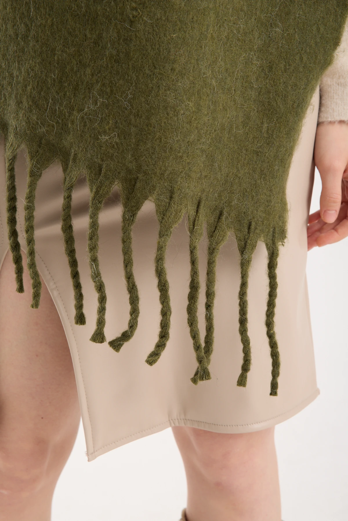 Kadın Yumuşak Dokulu Uzun Şal Atkı  - YEŞİL