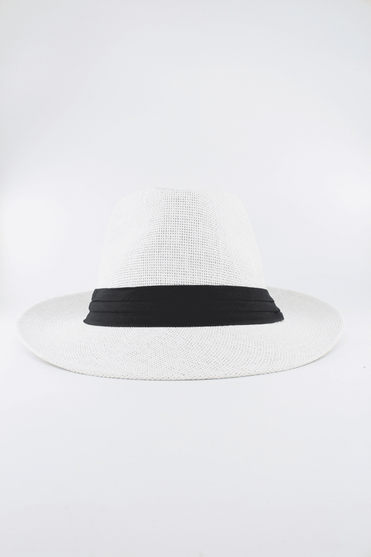 Yazlık Hasır Fötr Şapka (Unisex – Ayarlanabilir Beden) - beyaz