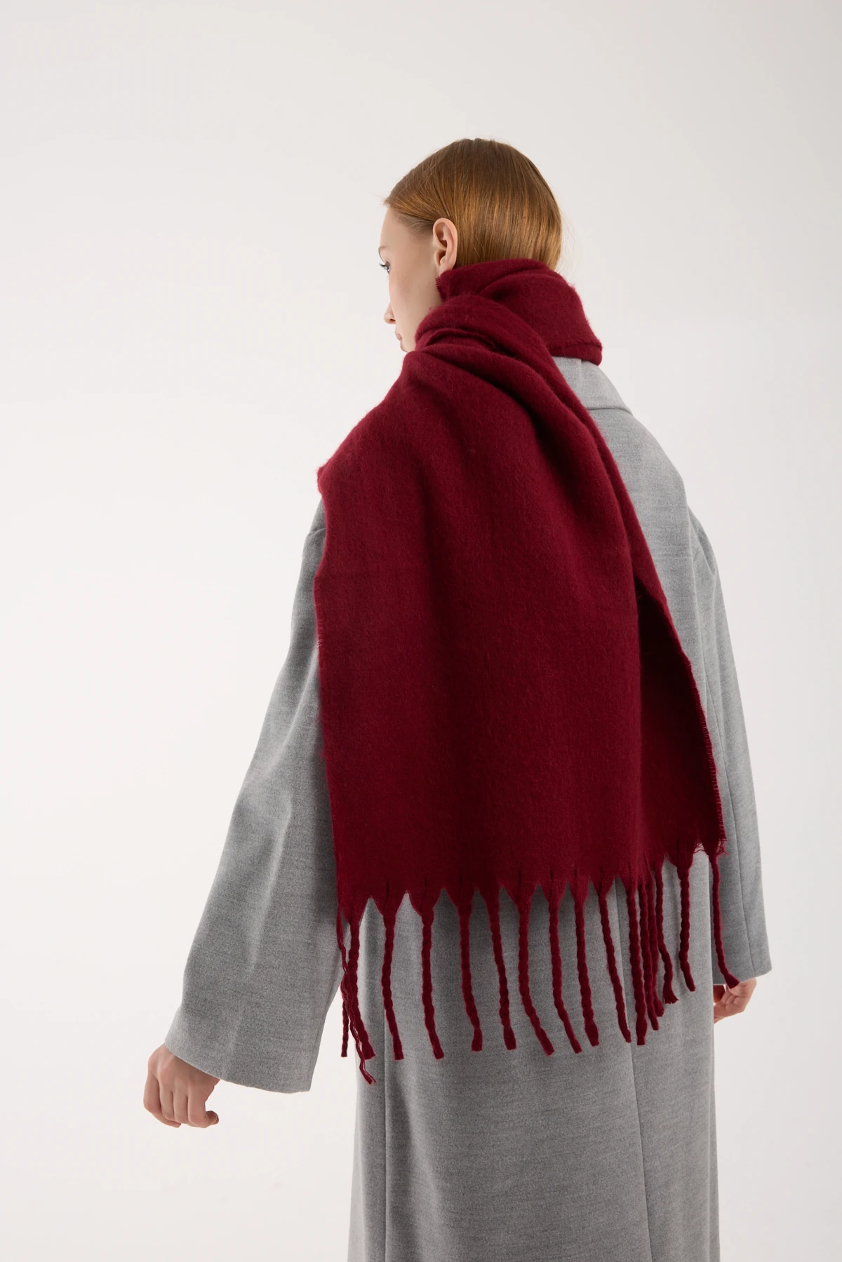 Kadın Yumuşak Dokulu Uzun Şal Atkı 