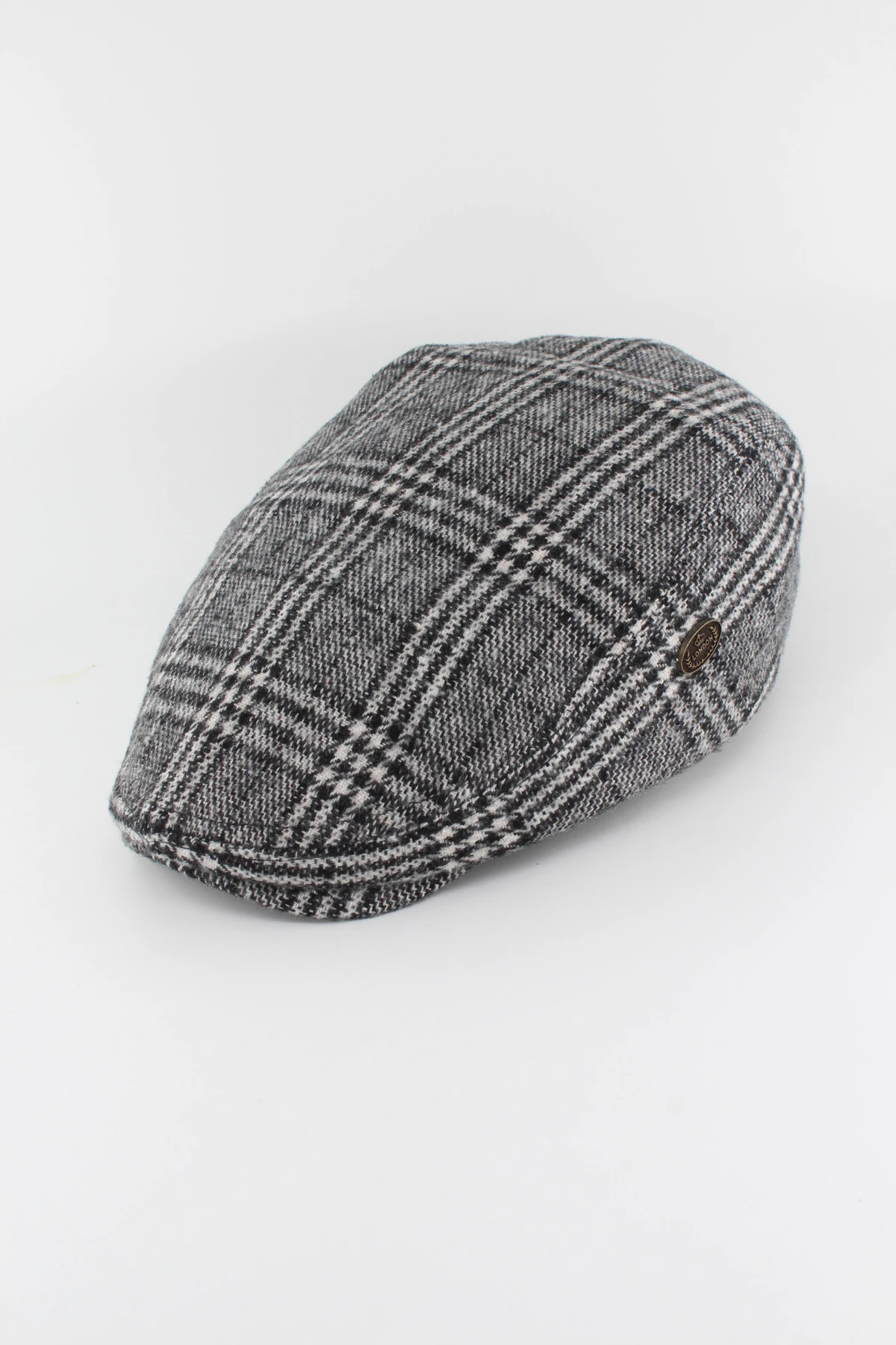 Kışlık Yün London Kasket Erkek Kasket Spor Kasket - ekose gri