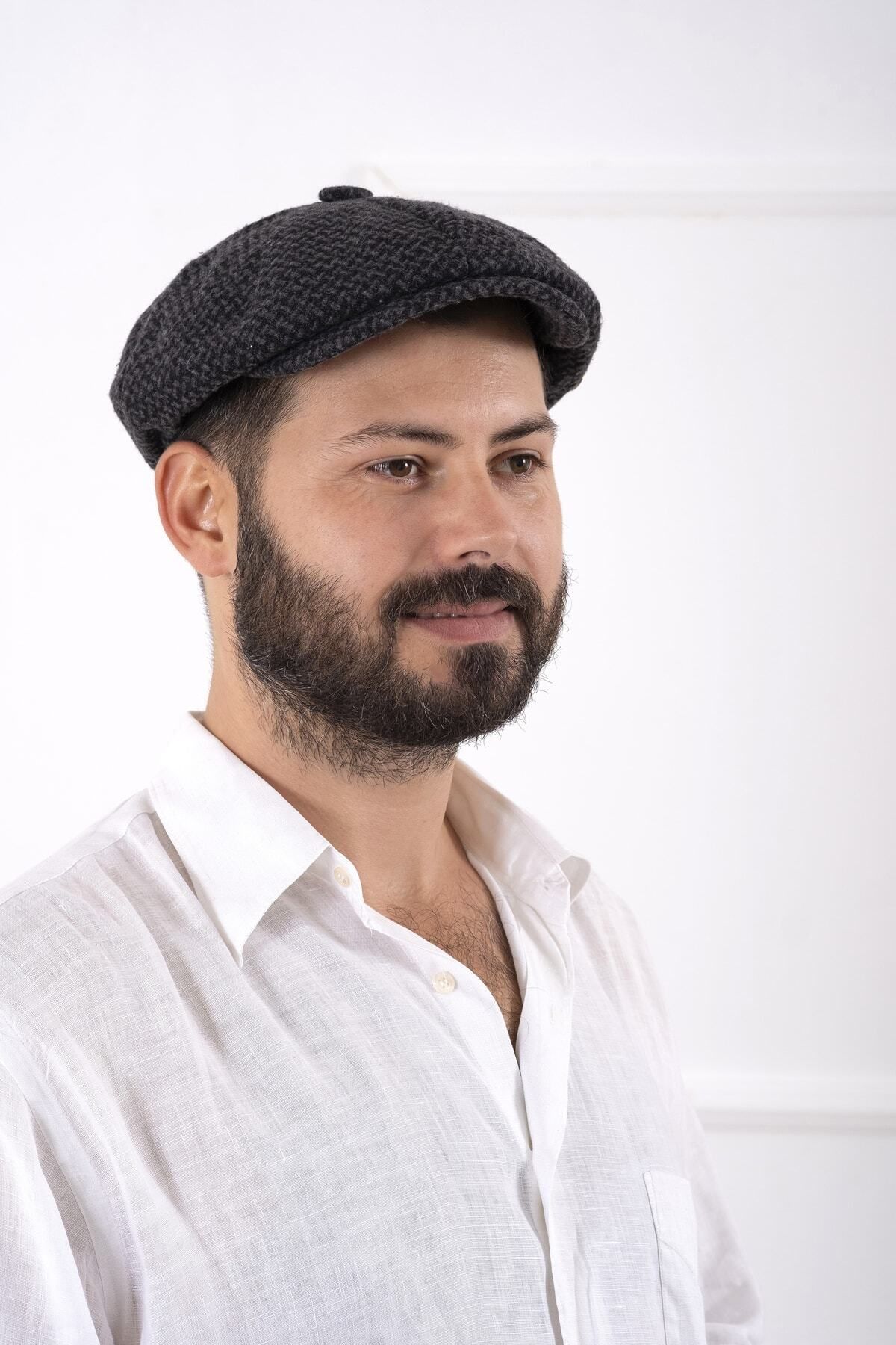 Kışlık Ingiliz Kasket Dökümlü Peaky Blinders Model - SİYAH DESENLİ