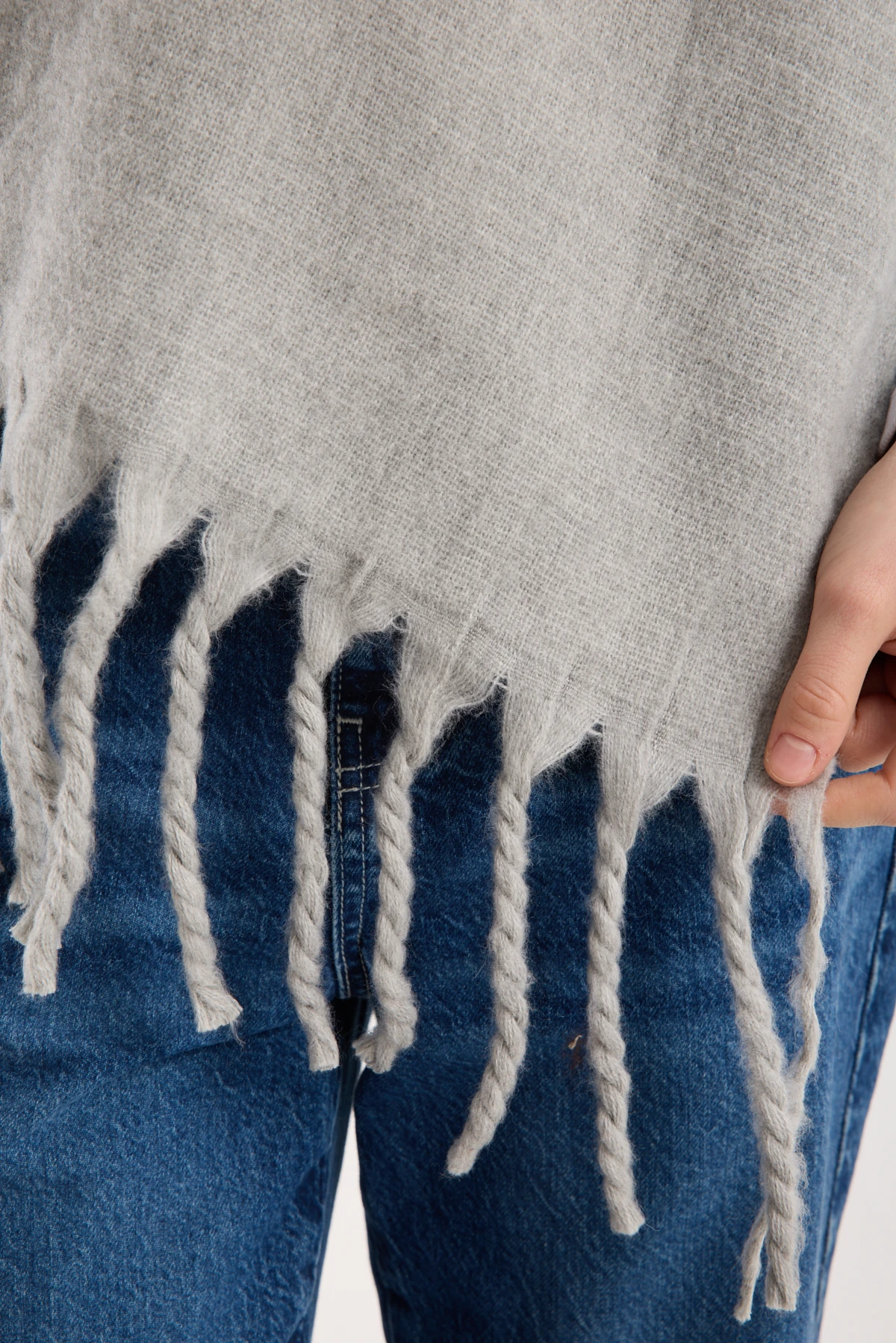 Kadın Yumuşak Dokulu Uzun Şal Atkı  - GRİ