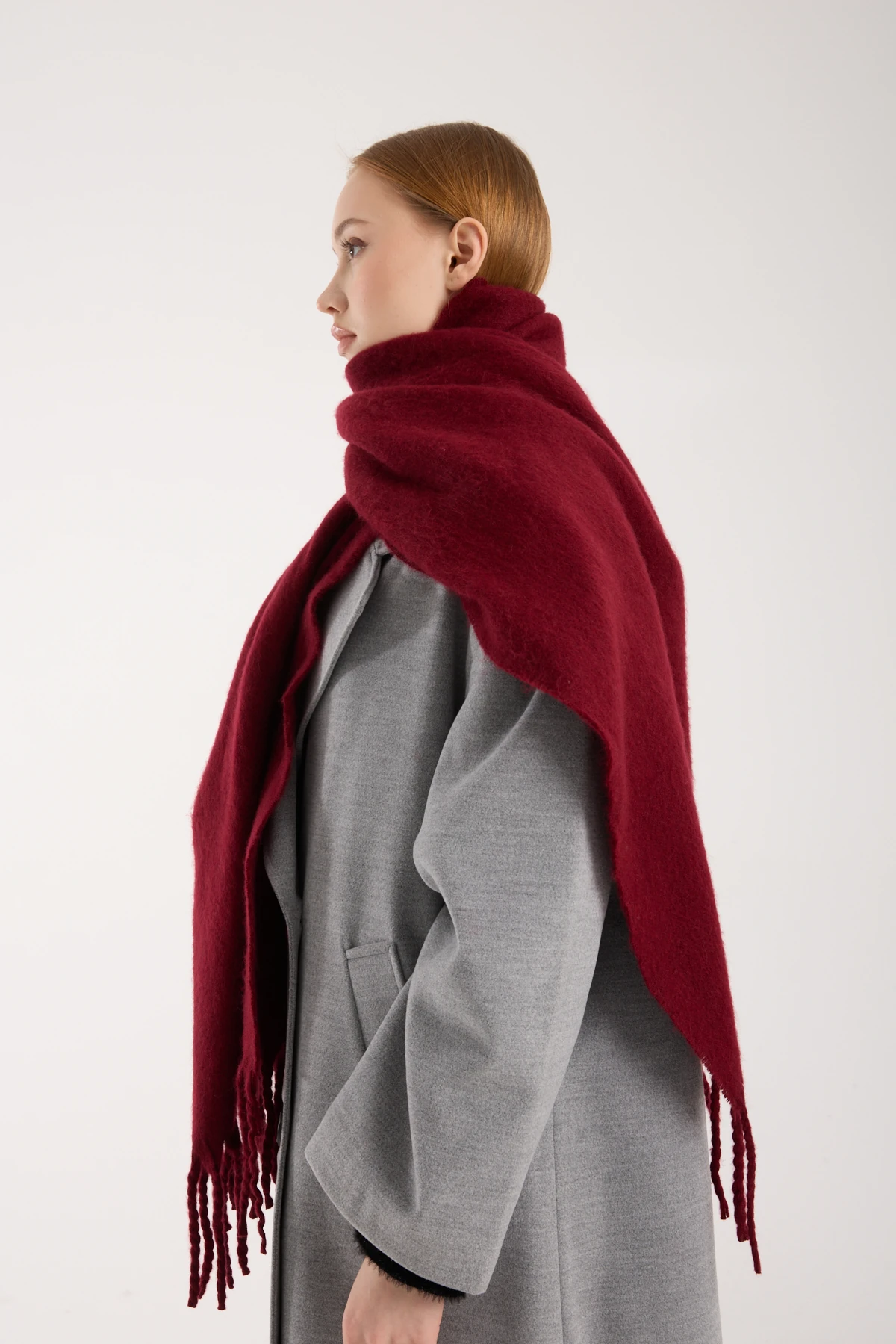 Kadın Yumuşak Dokulu Uzun Şal Atkı 