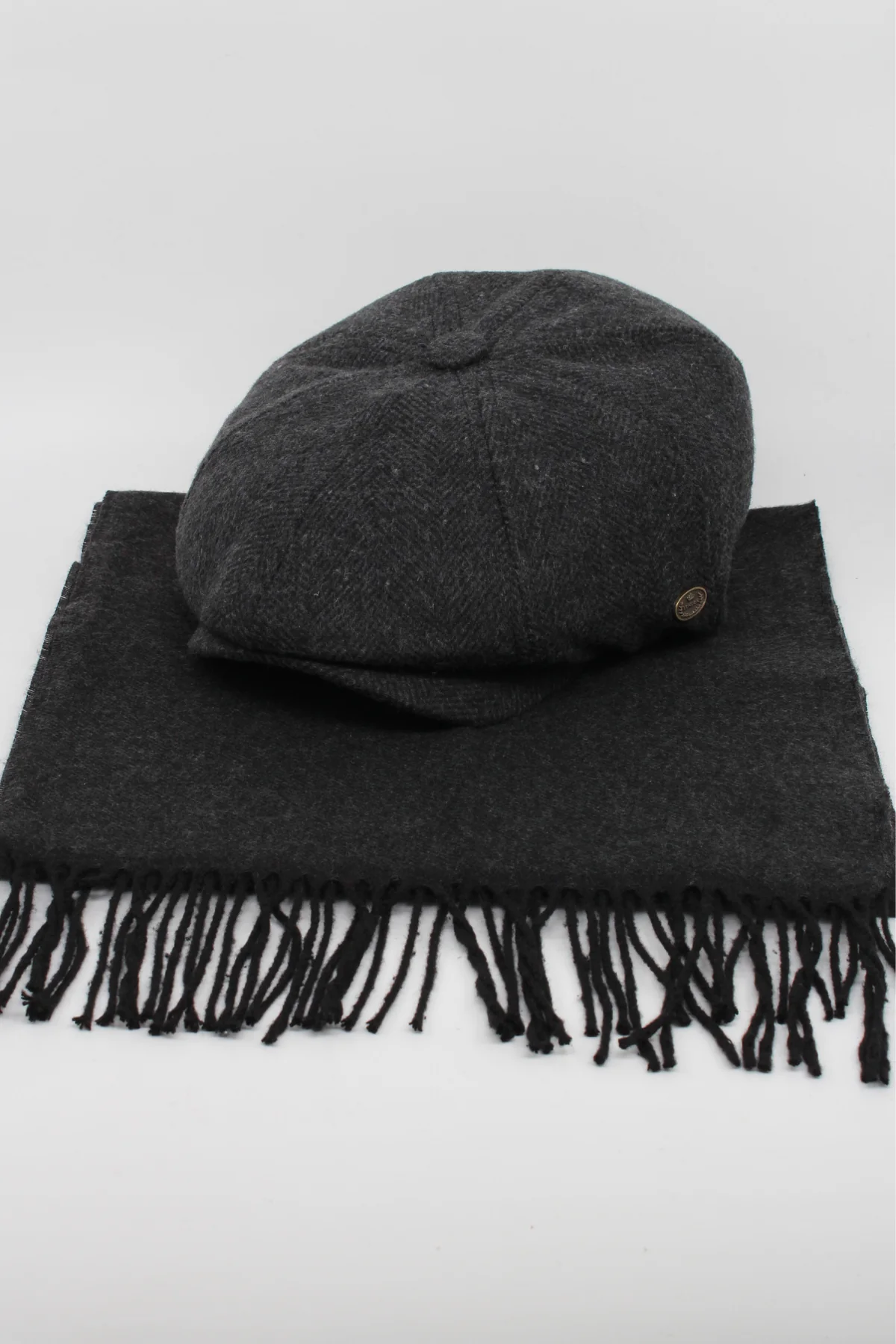 Erkek Peaky Blinders Stil Kasket Atkı Takımı - Kışlık İngiliz Model Set