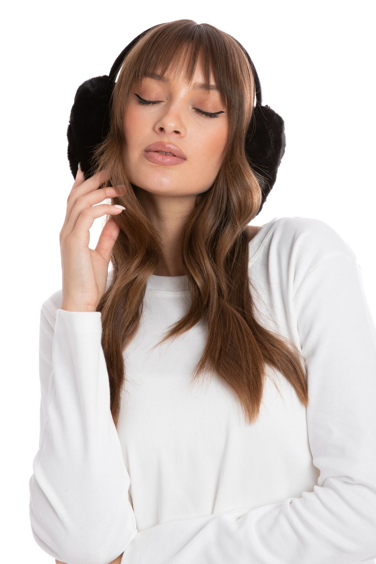 Peluş Kulaklık Katlanır Model ( VİDEOLU ÜRÜN ) - SİYAH