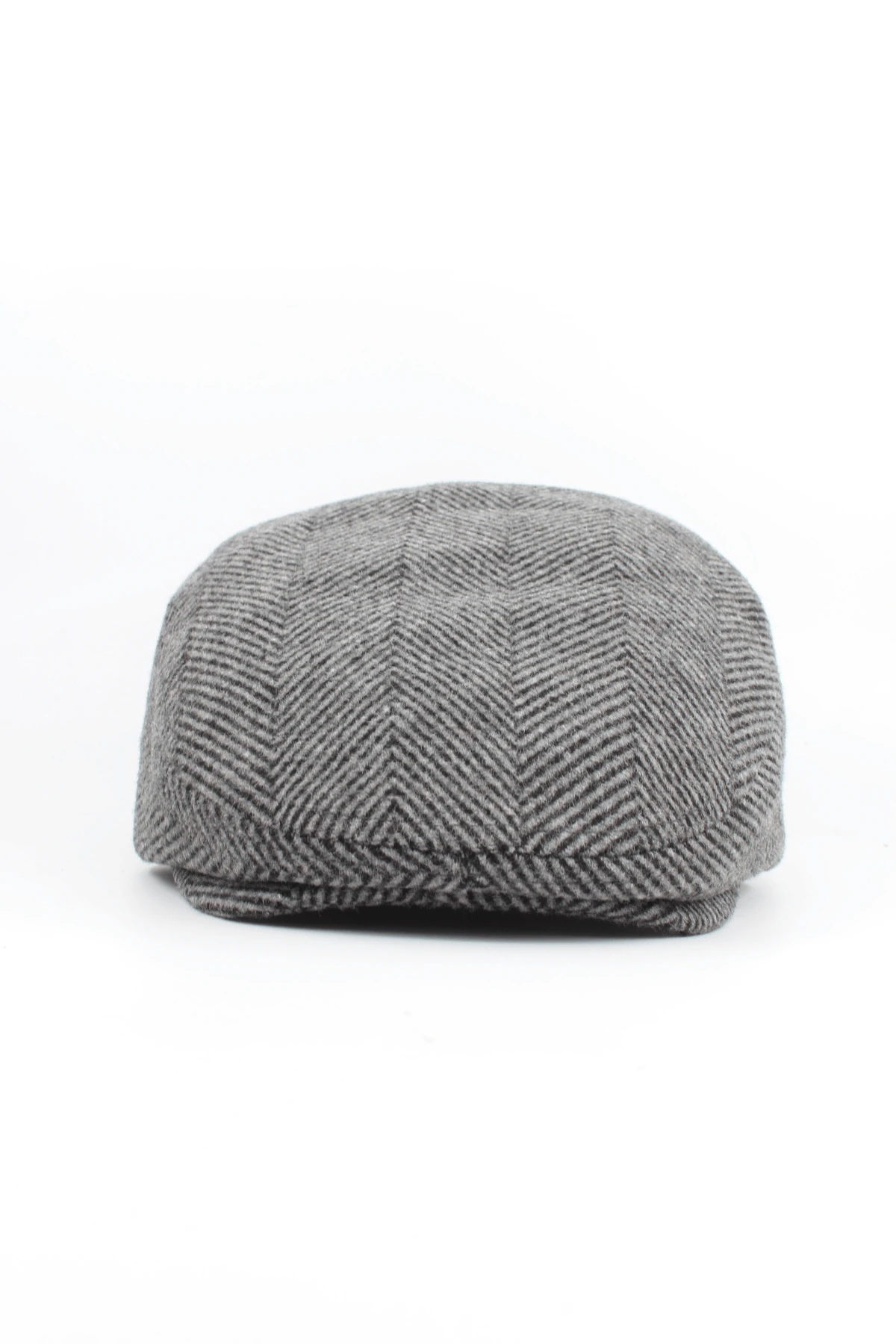 London Model Balık Sırtı Desenli Kaşe Erkek Kasket - gri