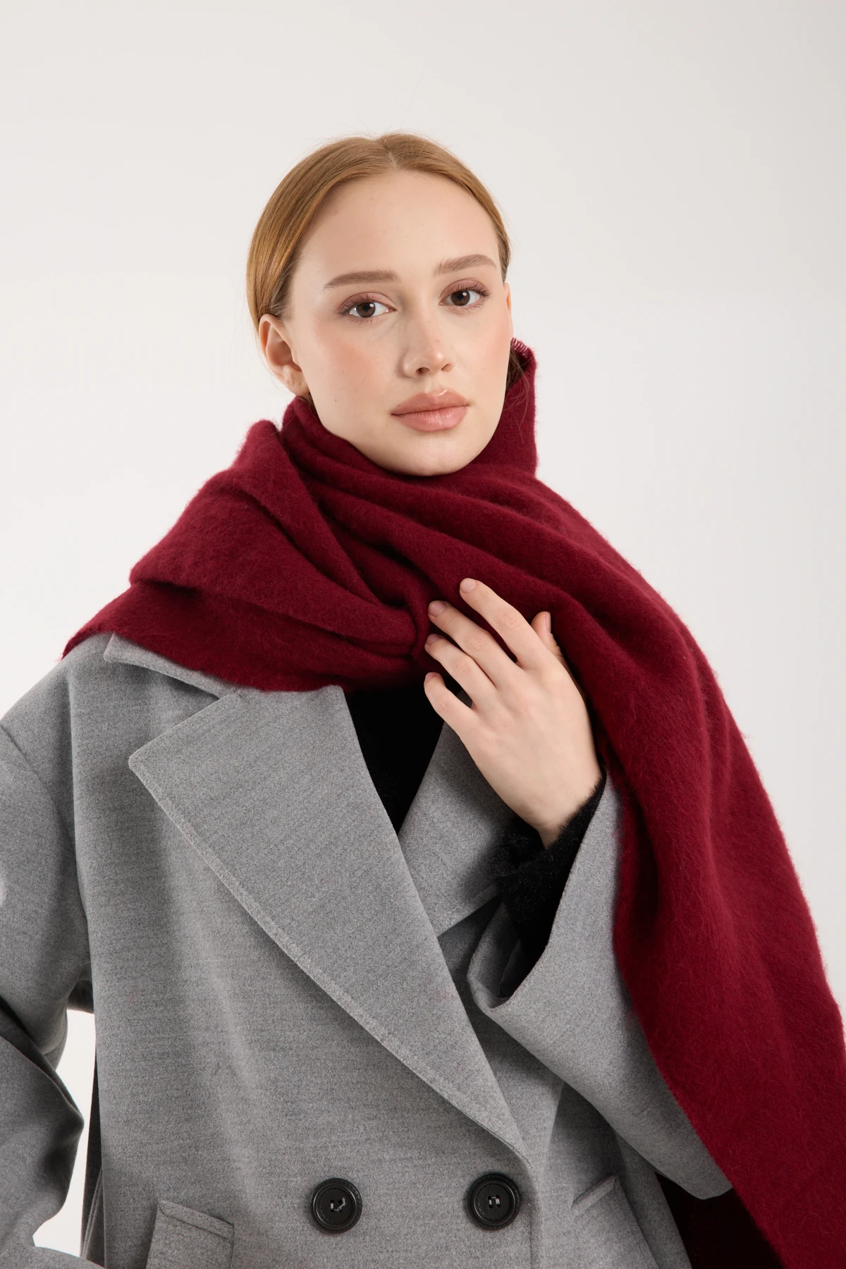 Kadın Yumuşak Dokulu Uzun Şal Atkı 