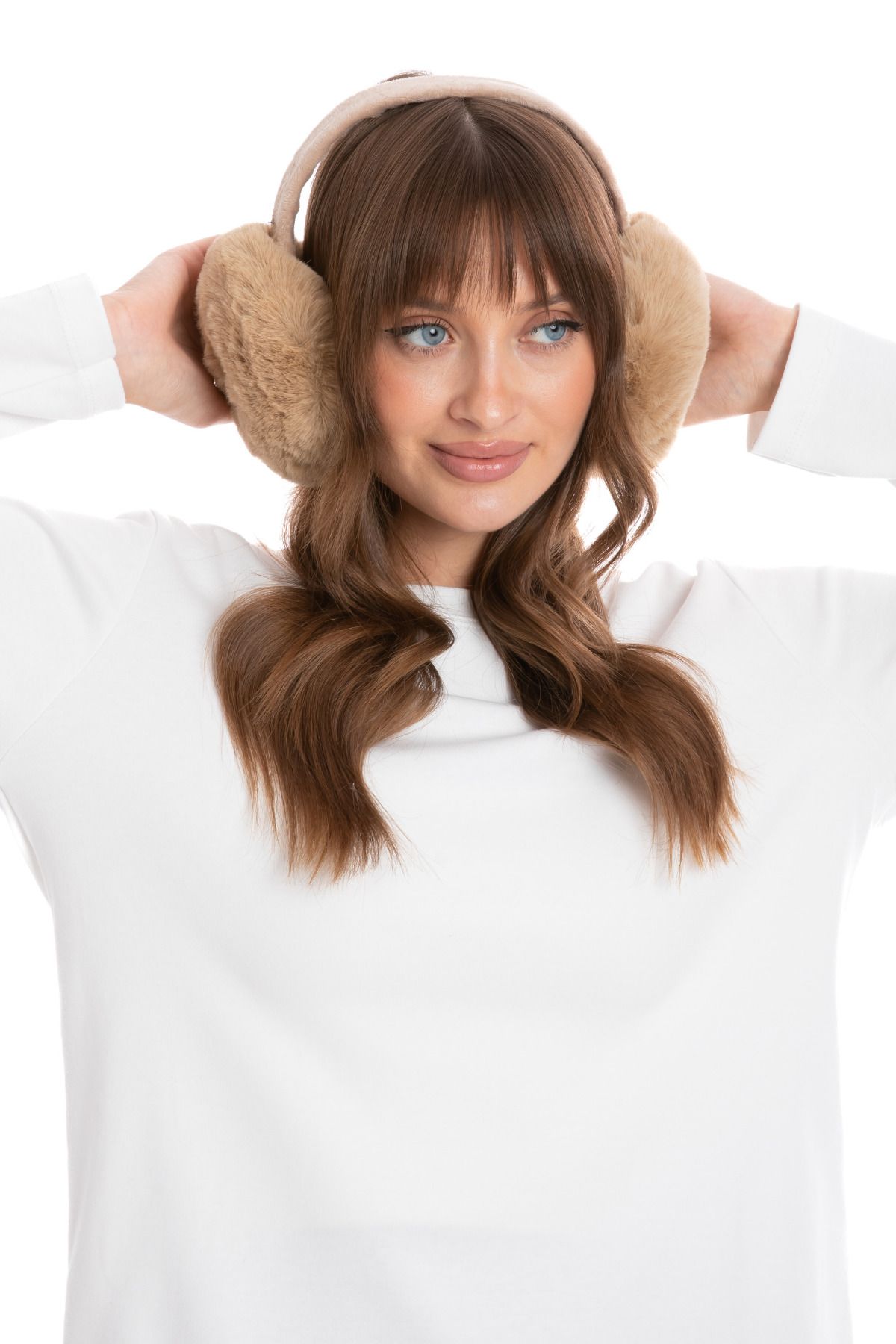 Peluş Kulaklık Katlanır Model ( VİDEOLU ÜRÜN ) - KREM
