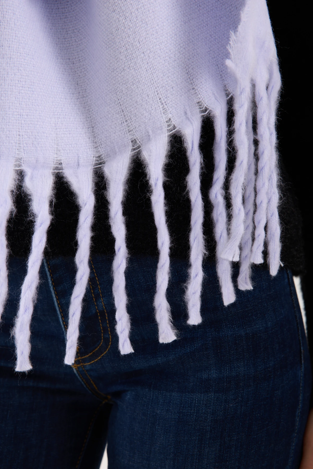 Kadın Yumuşak Dokulu Uzun Şal Atkı  - LİLA