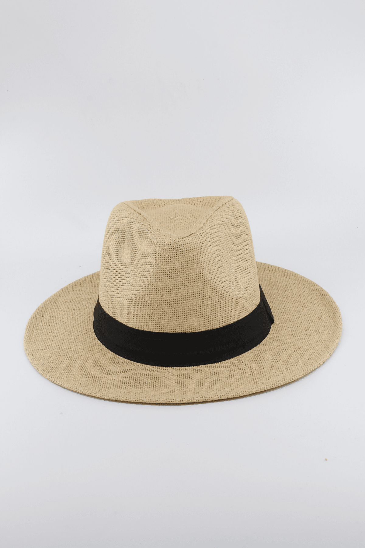 Panama Model Unisex Hasır Şapka - koyu krem