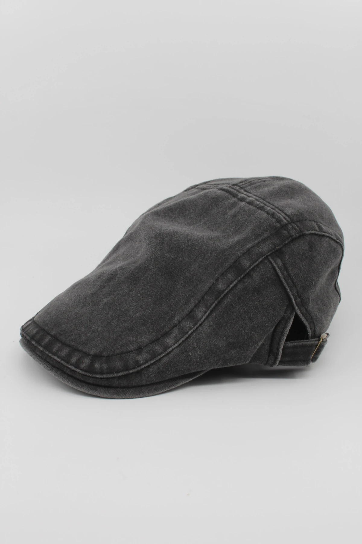 Retro Washed Denim Unisex Kasket – Ayarlanabilir Vintage Flat Cap