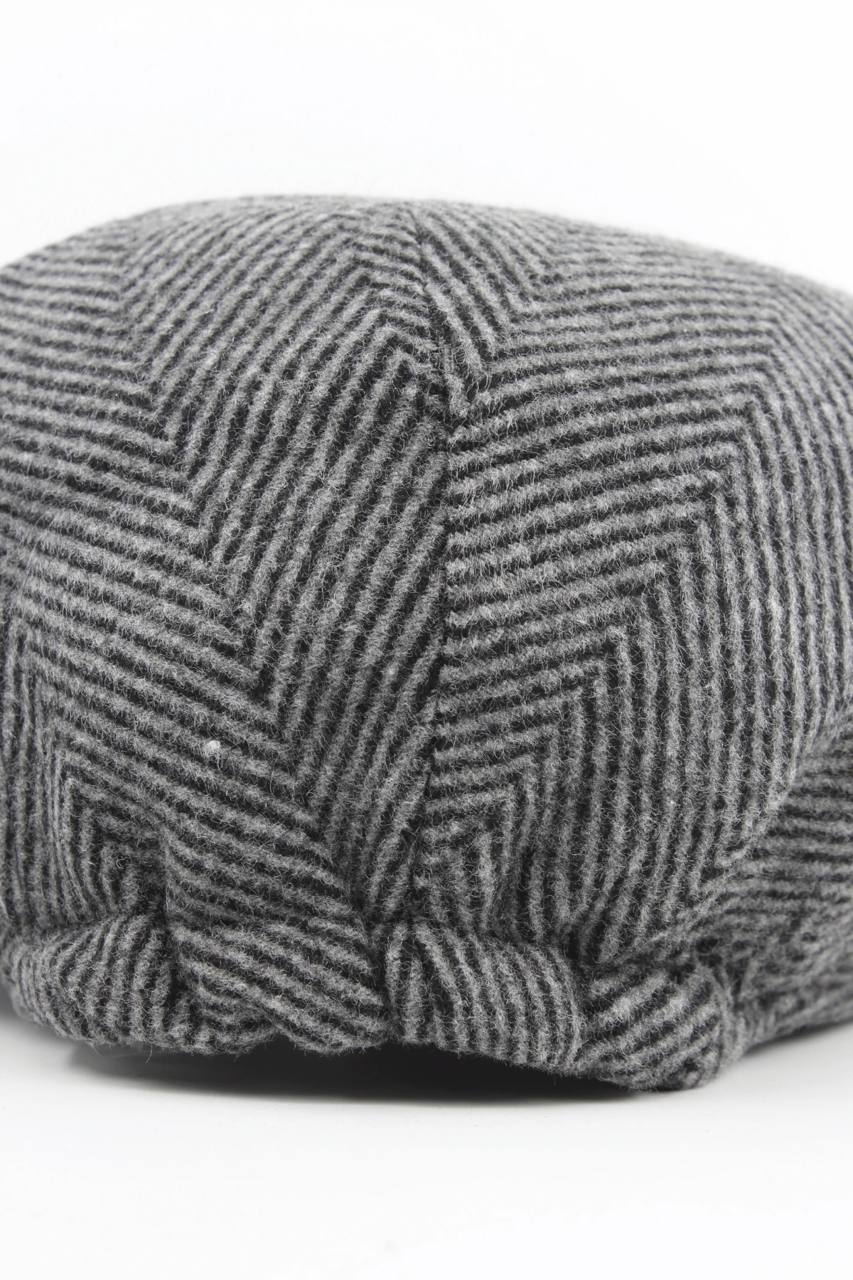 London Model Balık Sırtı Desenli Kaşe Erkek Kasket - gri