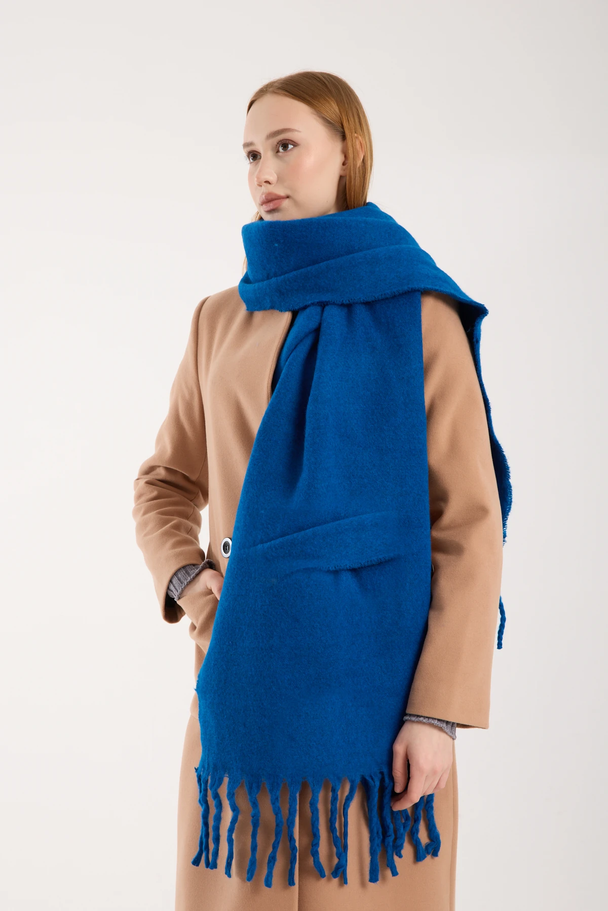 Kadın Yumuşak Dokulu Uzun Şal Atkı  - LACİ