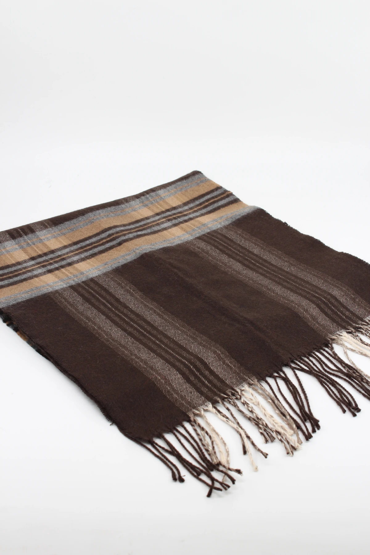 Klasik Desenli Püsküllü Kışlık Erkek Atkı Serisi