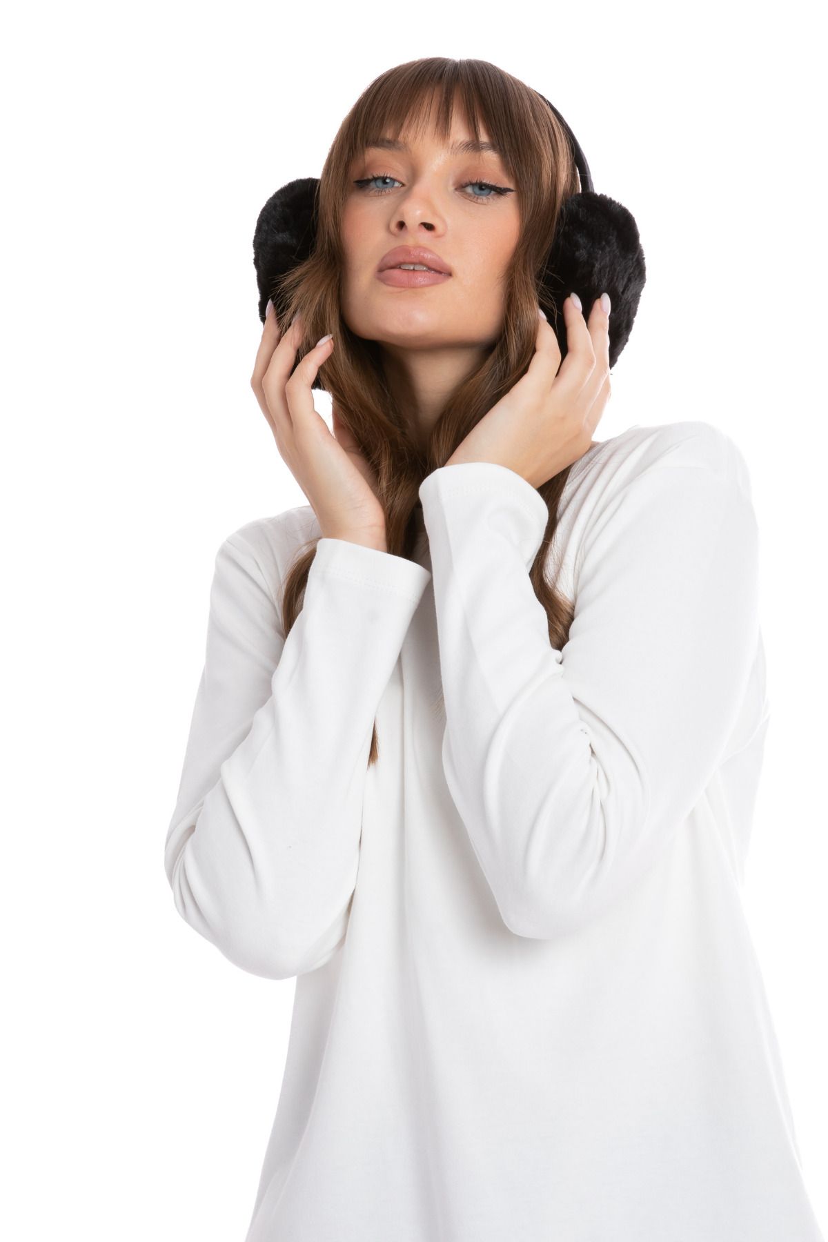 Peluş Kulaklık Katlanır Model ( VİDEOLU ÜRÜN ) - SİYAH