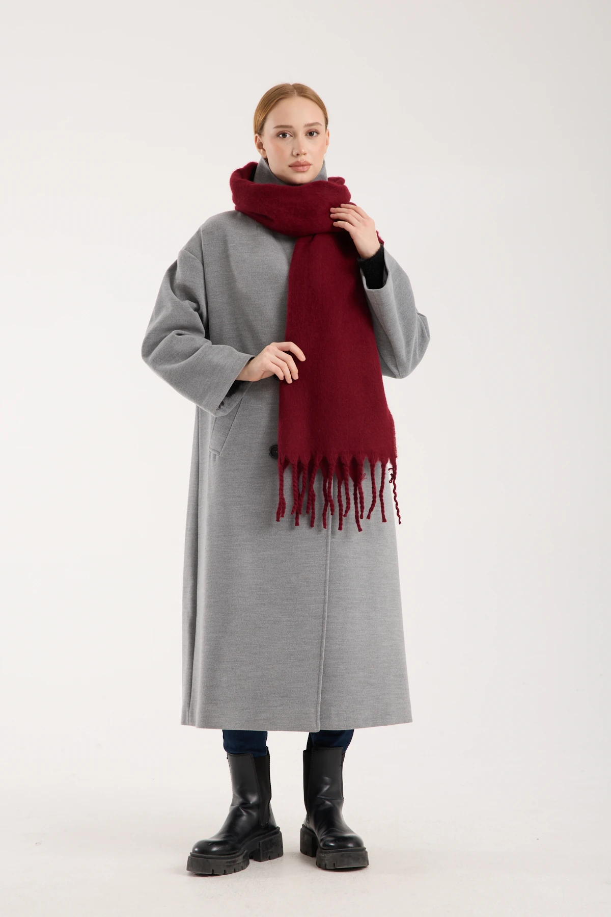 Kadın Yumuşak Dokulu Uzun Şal Atkı 