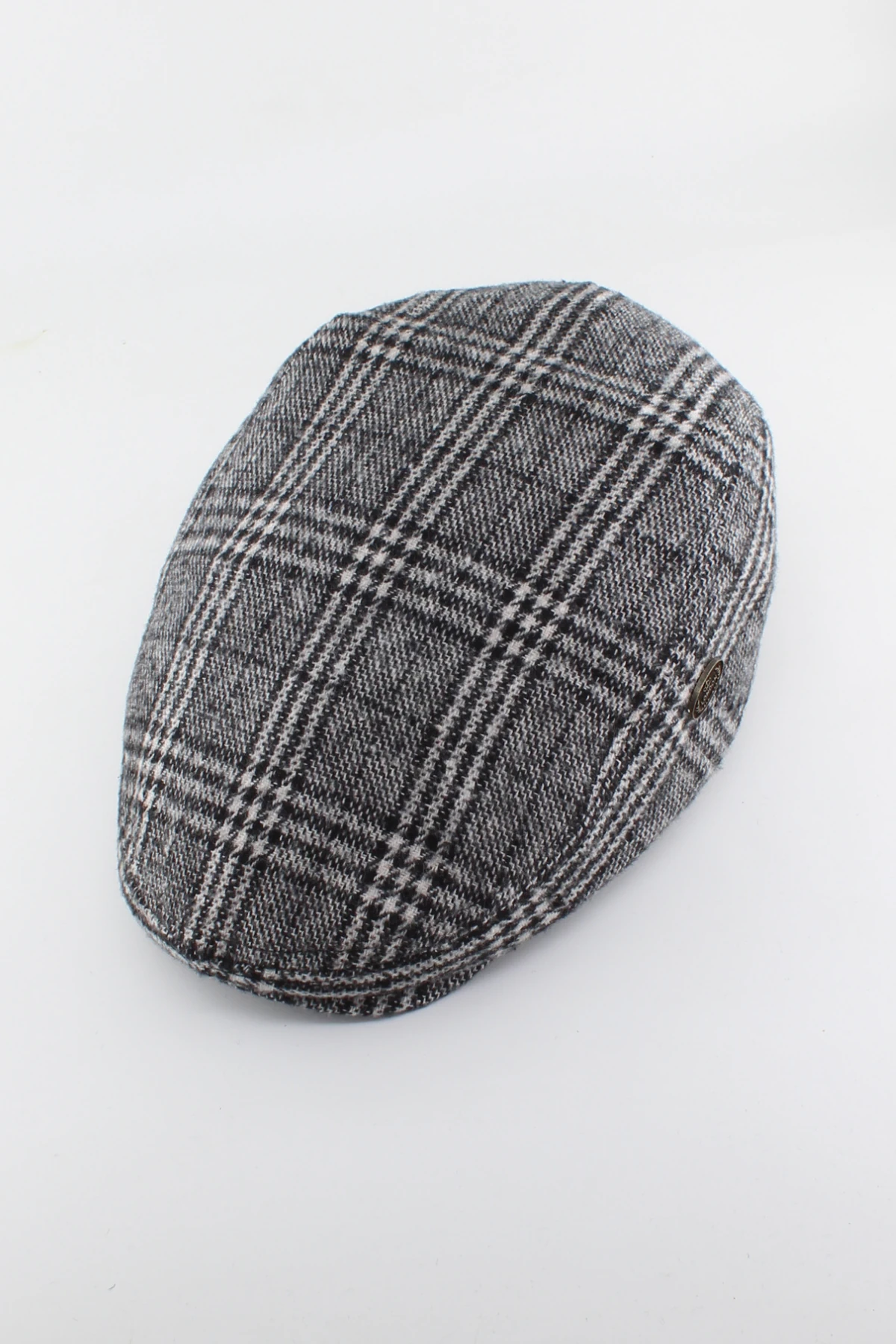 Kışlık Yün London Kasket Erkek Kasket Spor Kasket - ekose gri