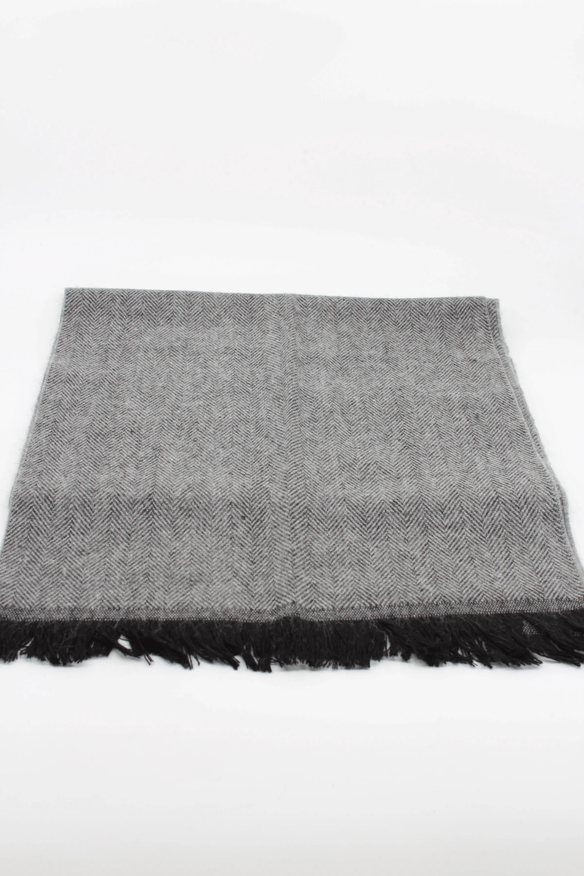 London Kasket Atkı Set Gri Balık Sırtı