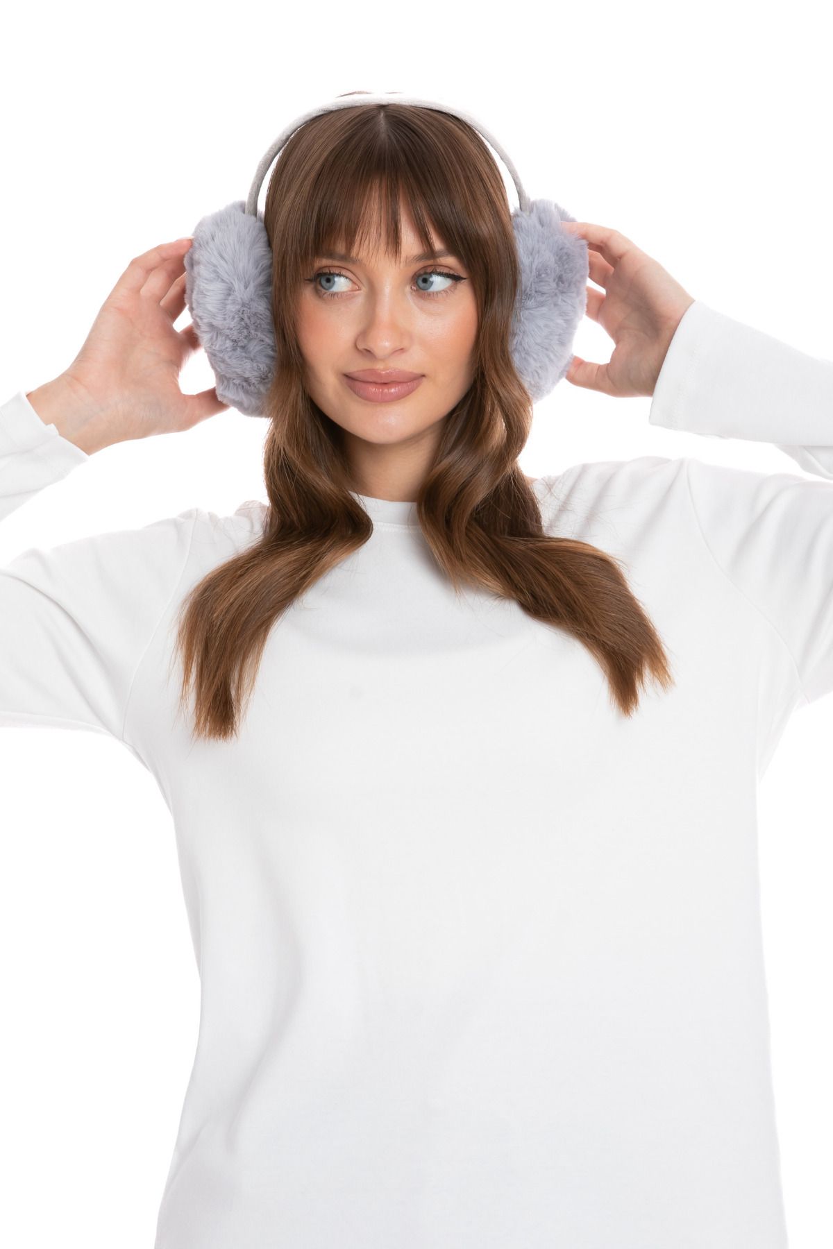 Peluş Kulaklık Katlanır Model ( VİDEOLU ÜRÜN ) - GRİ