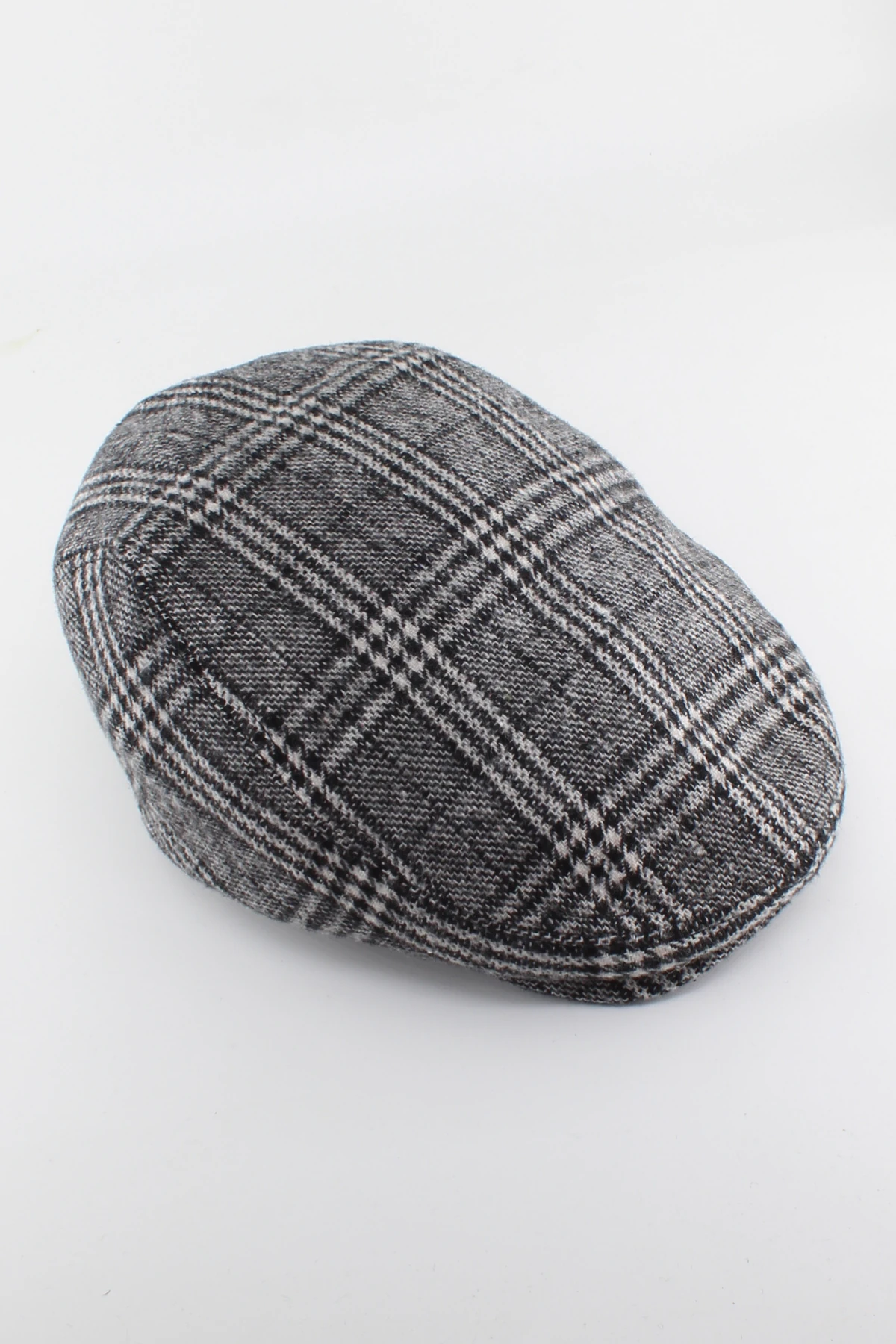 Kışlık Yün London Kasket Erkek Kasket Spor Kasket - ekose gri
